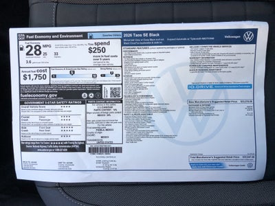 2026 Volkswagen Taos SE Black