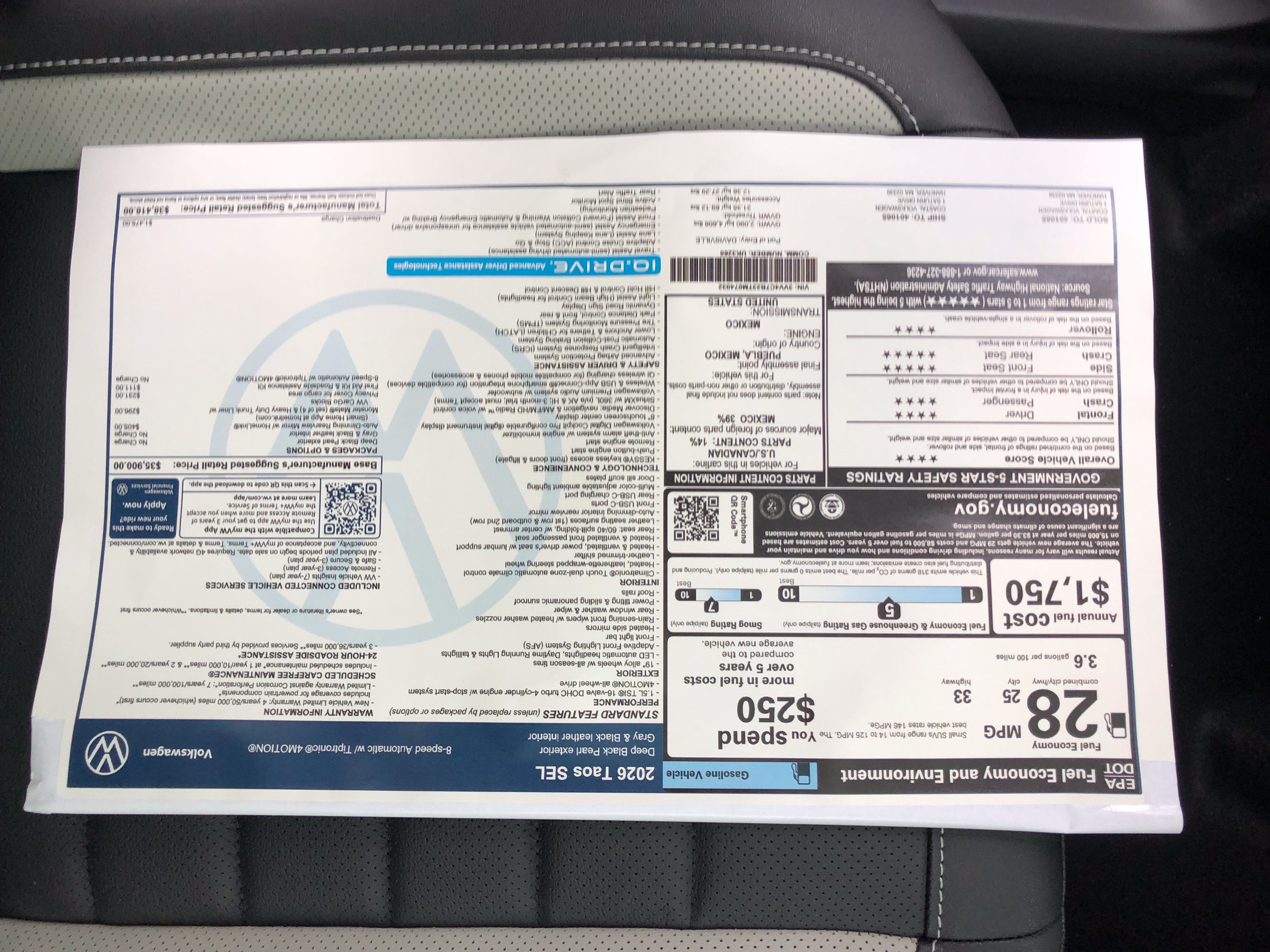 2026 Volkswagen Taos SEL