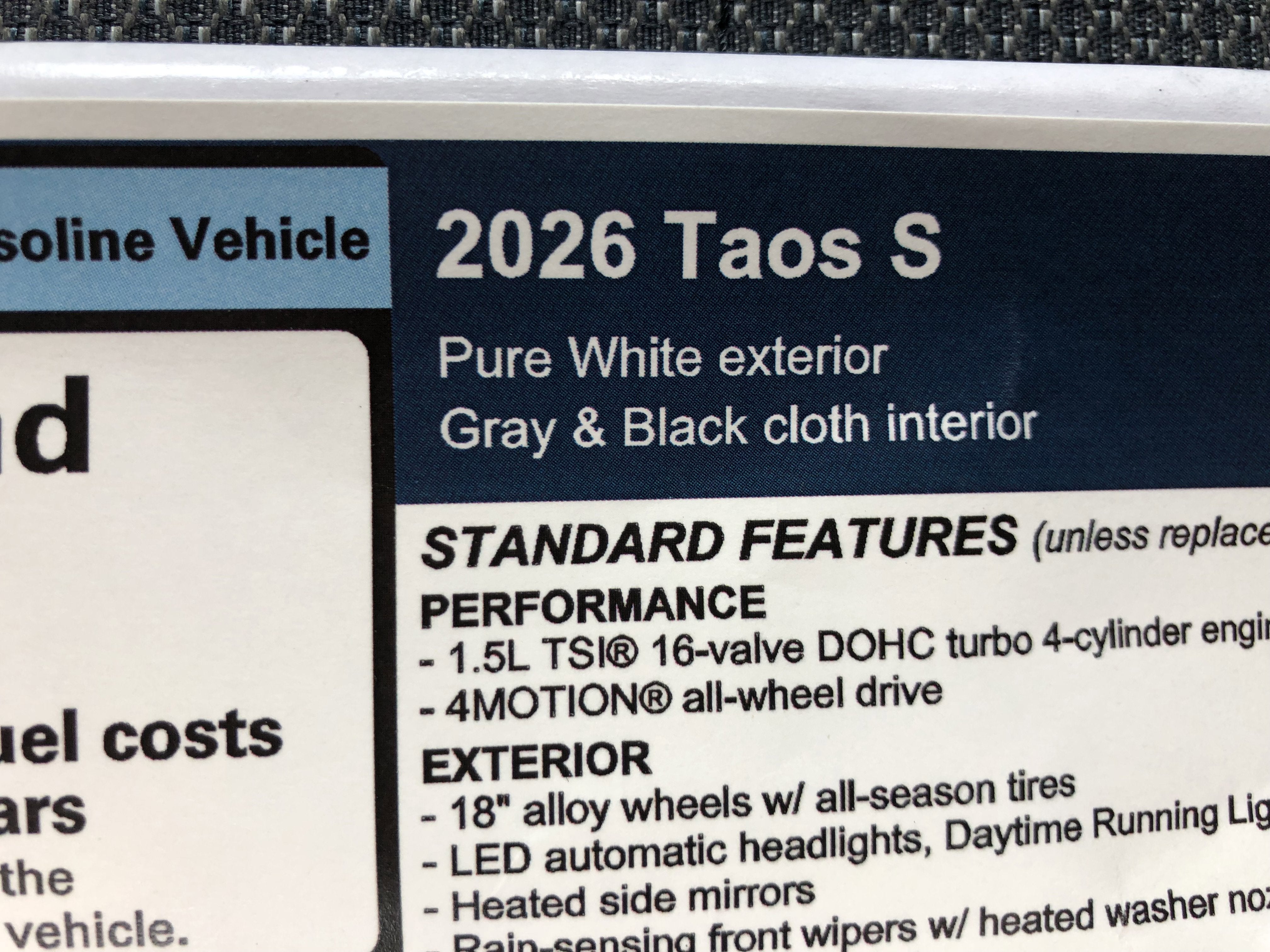 2026 Volkswagen Taos S