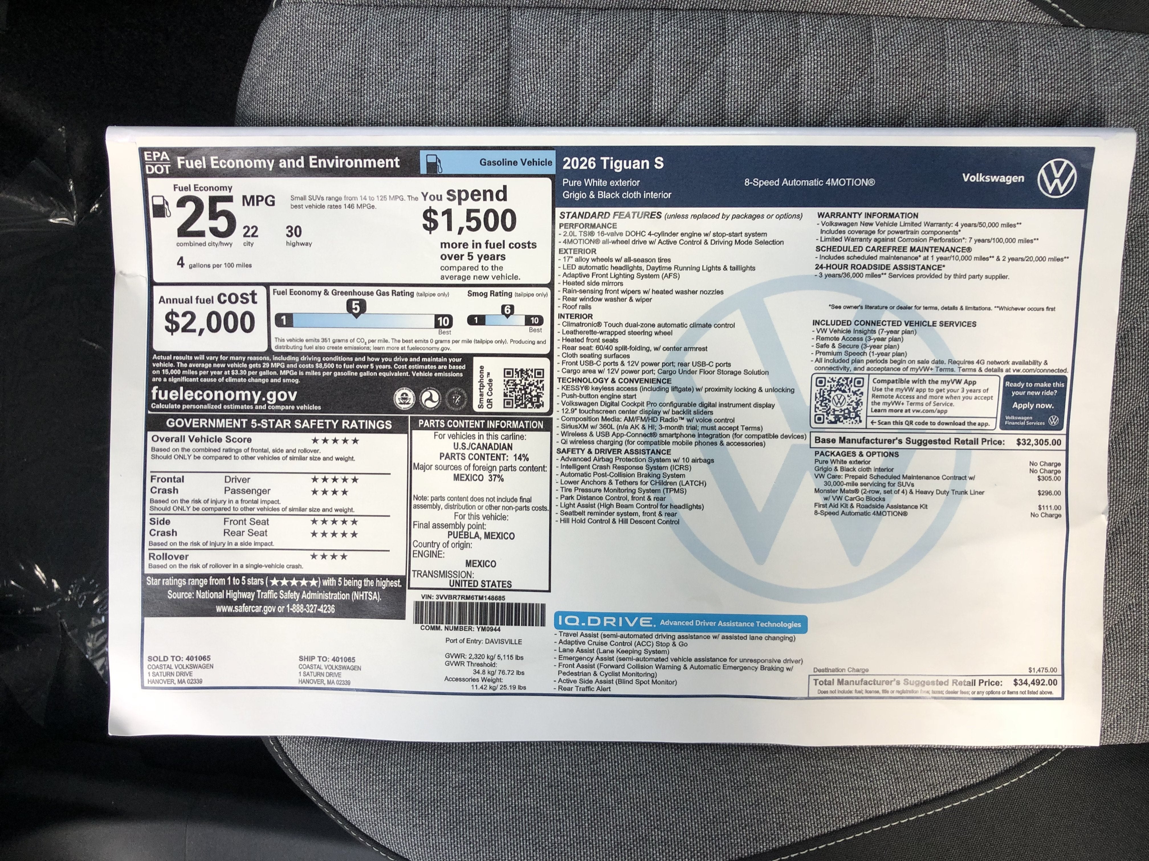2026 Volkswagen Tiguan S