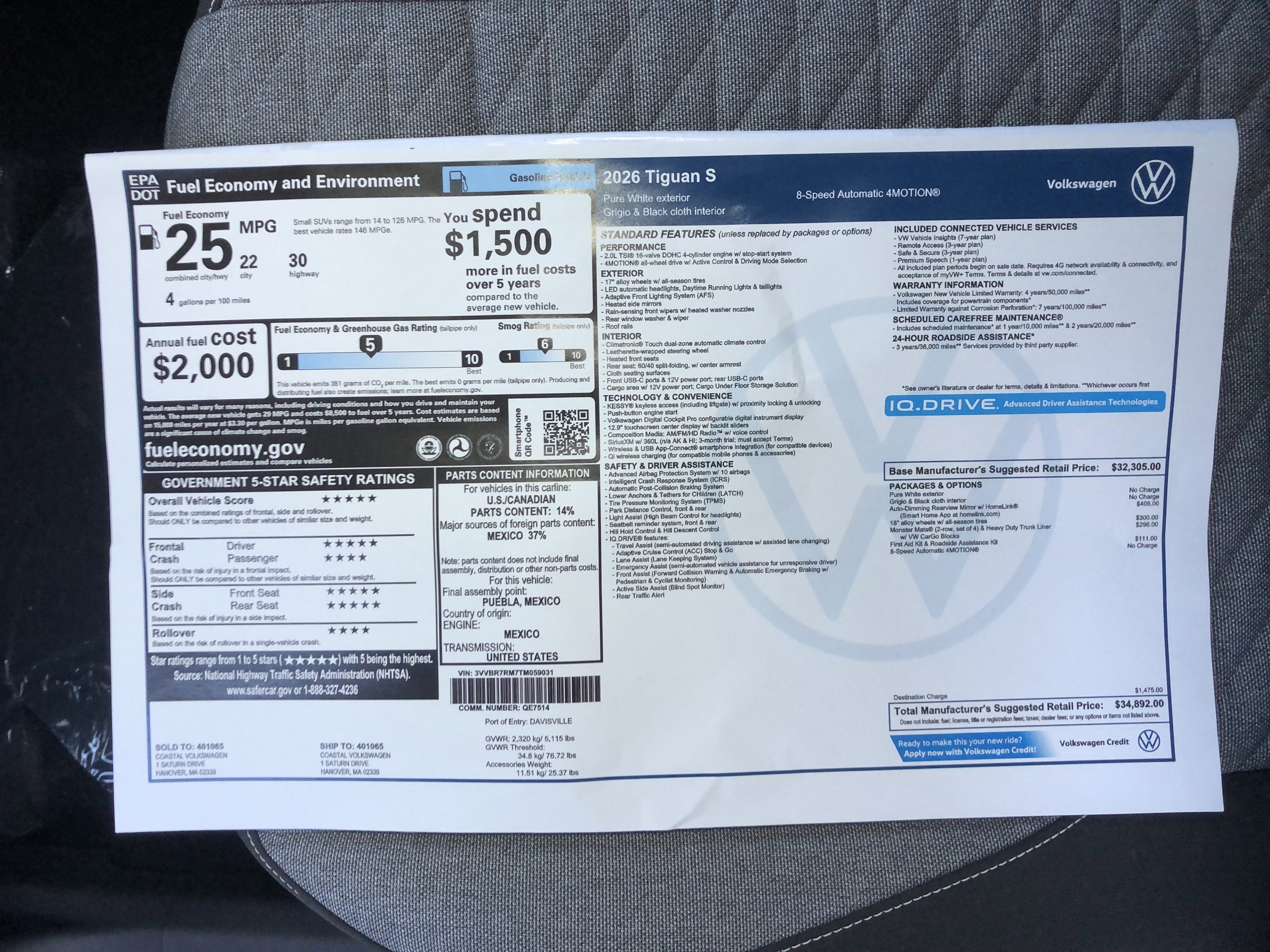 2026 Volkswagen Tiguan S