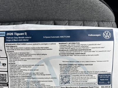 2026 Volkswagen Tiguan S