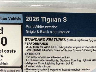 2026 Volkswagen Tiguan S