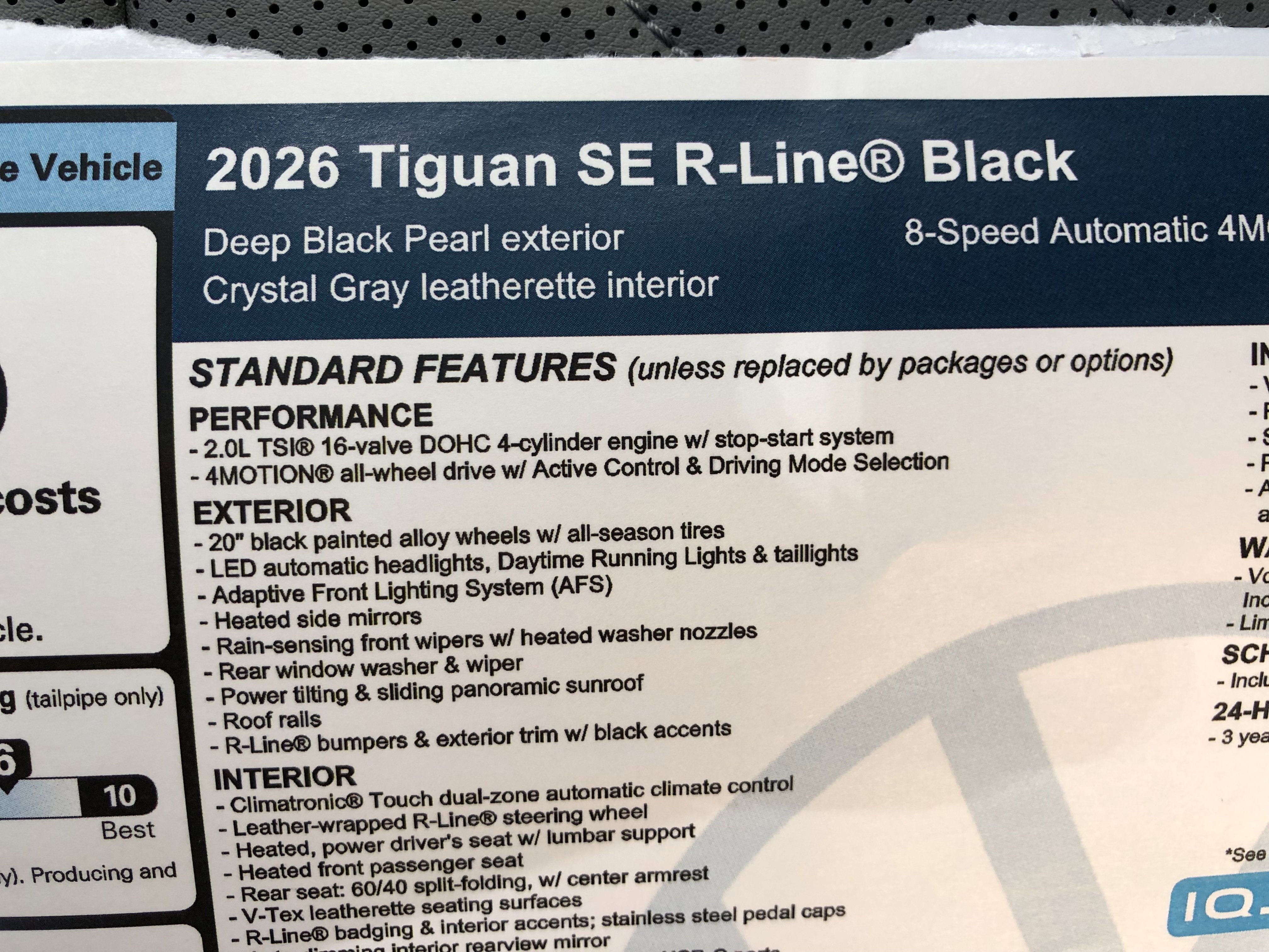 2026 Volkswagen Tiguan SE R-Line Black