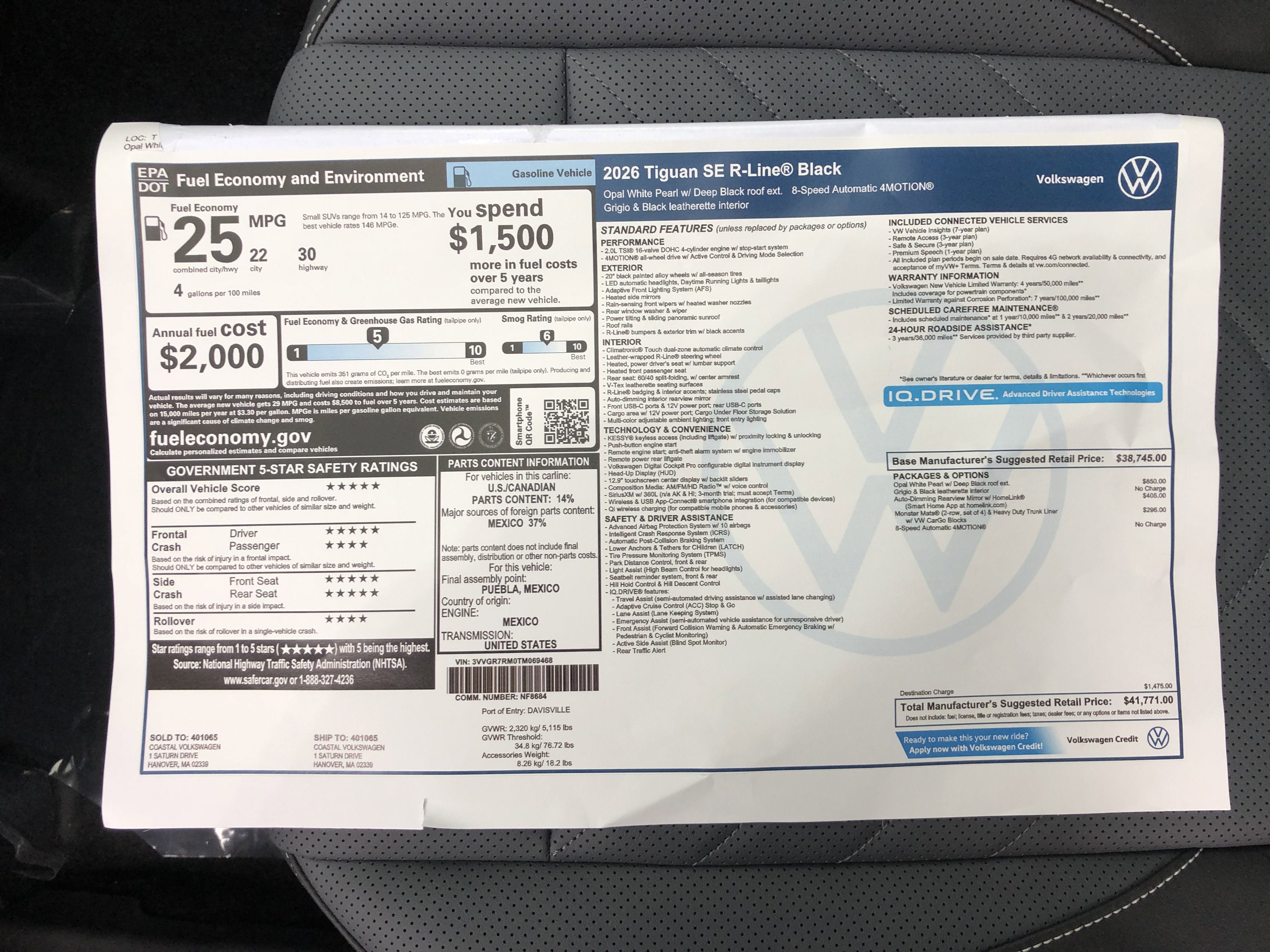 2026 Volkswagen Tiguan SE R-Line Black