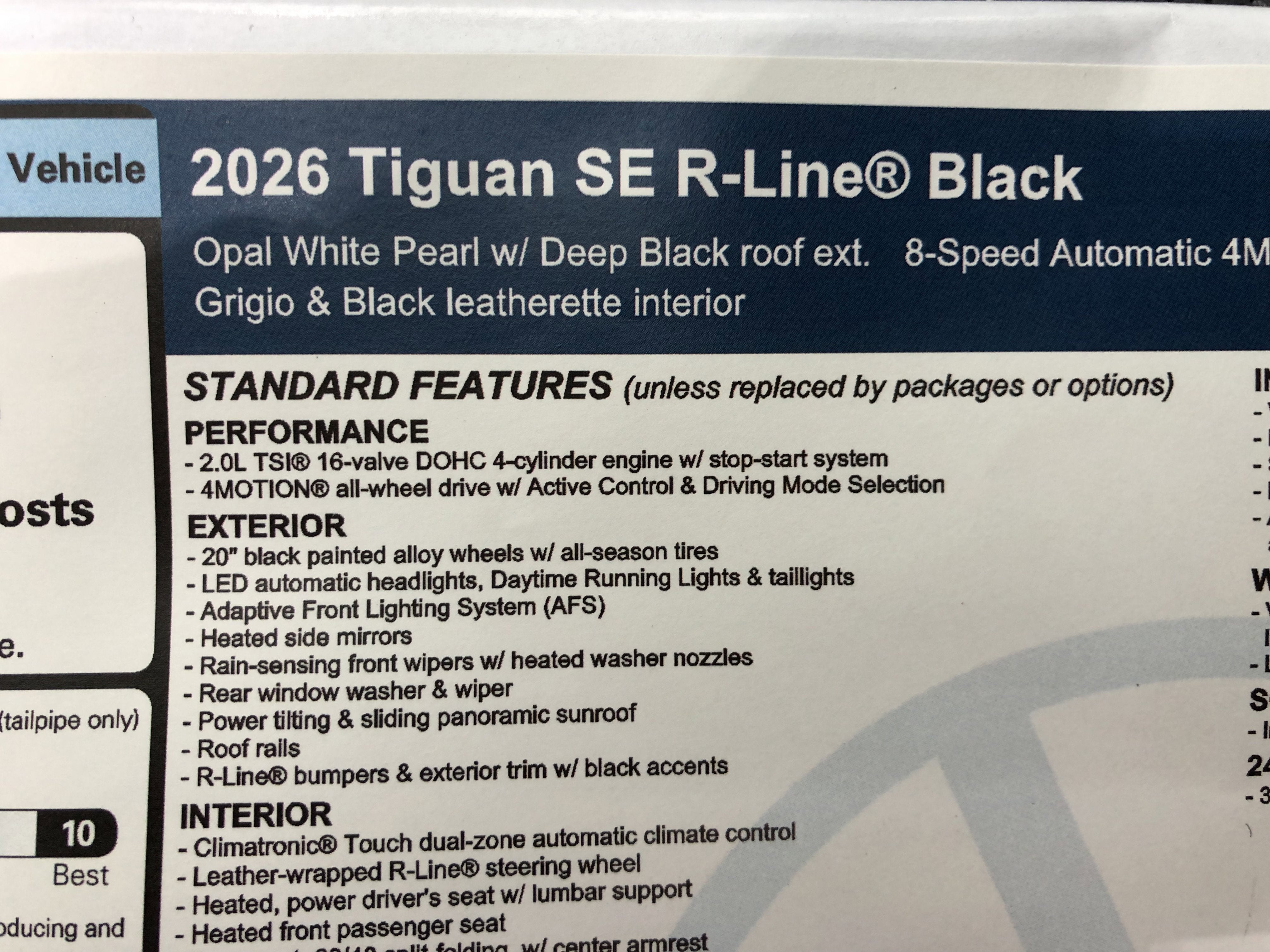 2026 Volkswagen Tiguan SE R-Line Black