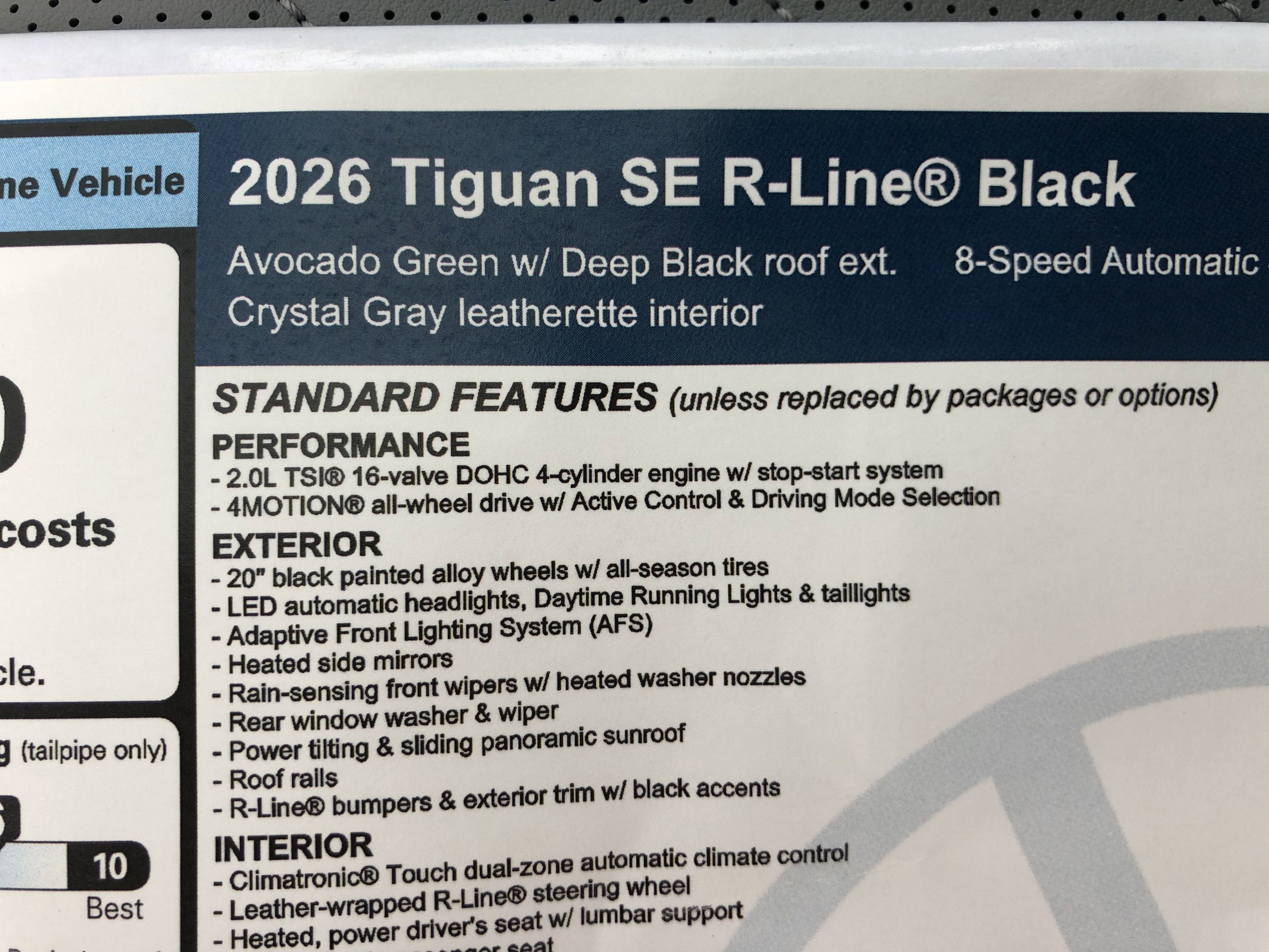 2026 Volkswagen Tiguan SE R-Line Black