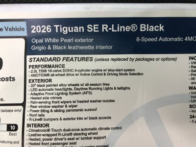 2026 Volkswagen Tiguan SE R-Line Black
