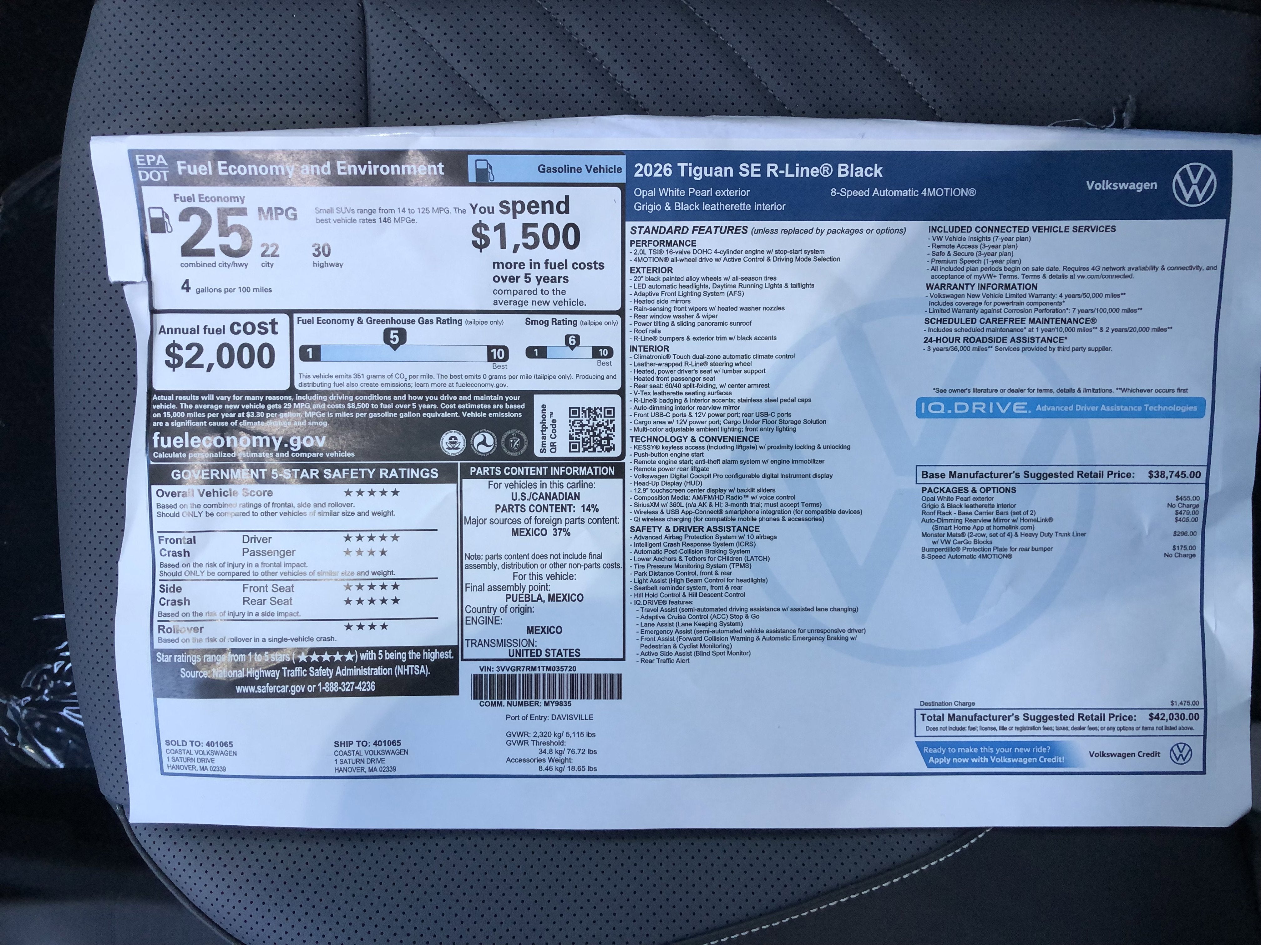 2026 Volkswagen Tiguan SE R-Line Black