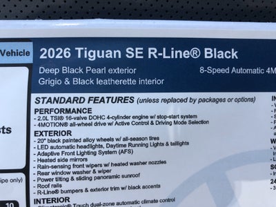 2026 Volkswagen Tiguan SE R-Line Black