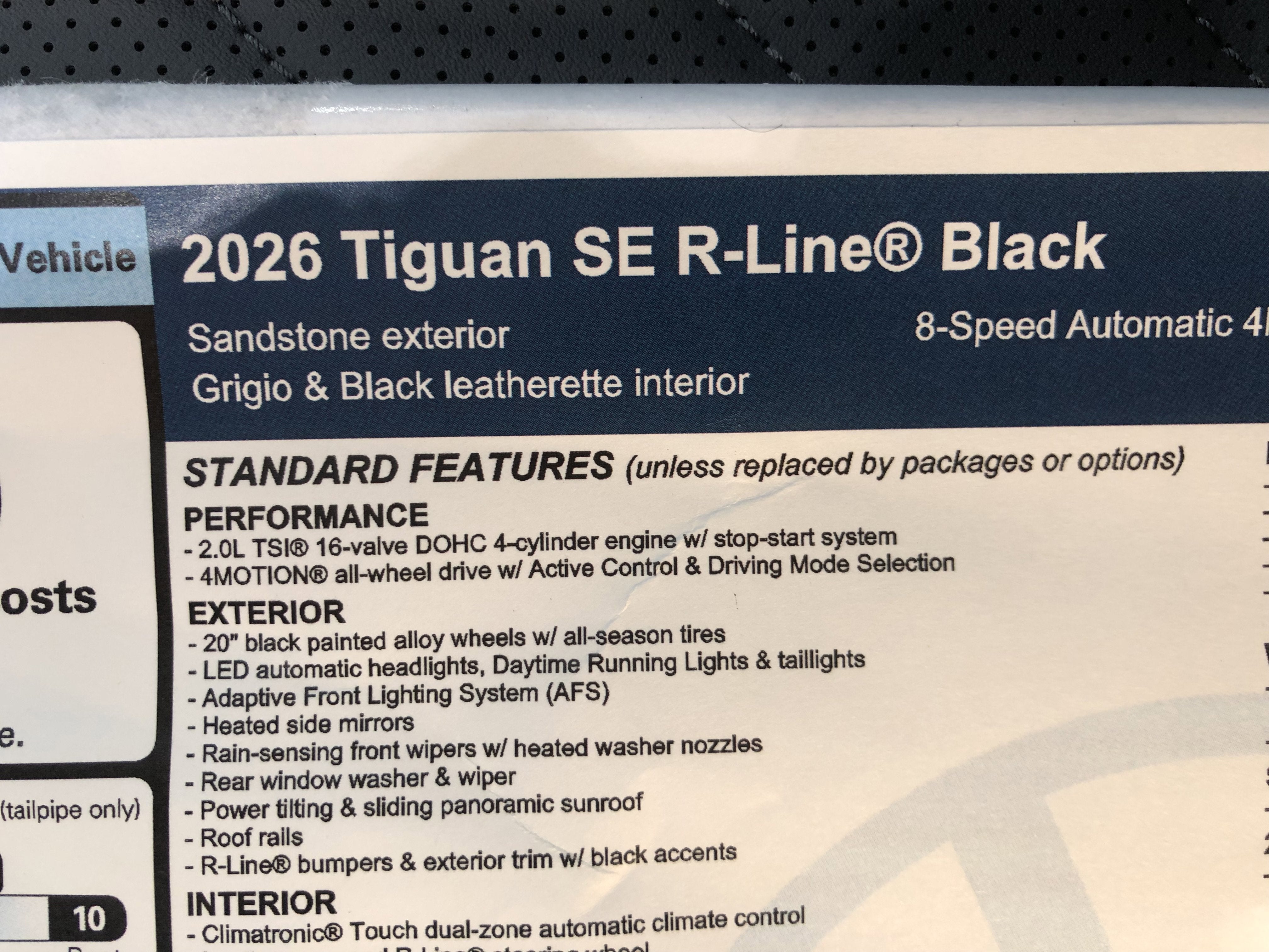2026 Volkswagen Tiguan SE R-Line Black