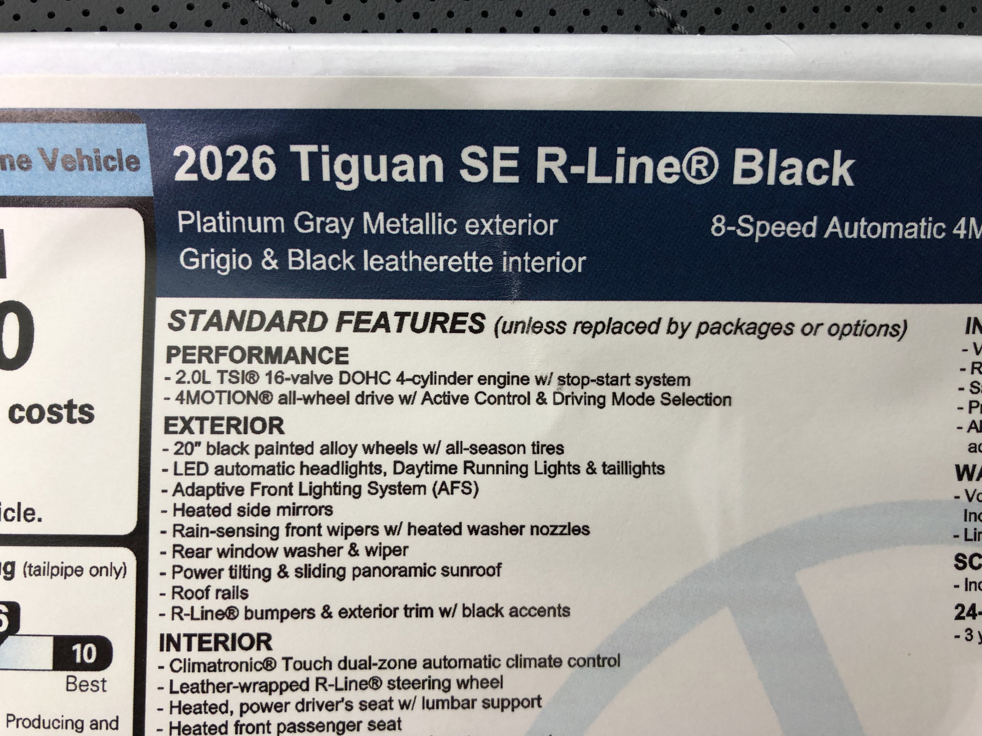 2026 Volkswagen Tiguan SE R-Line Black