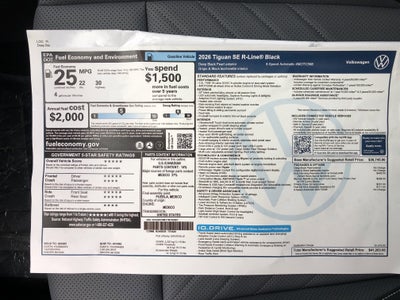 2026 Volkswagen Tiguan SE R-Line Black