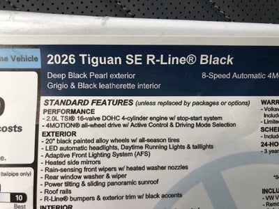 2026 Volkswagen Tiguan SE R-Line Black