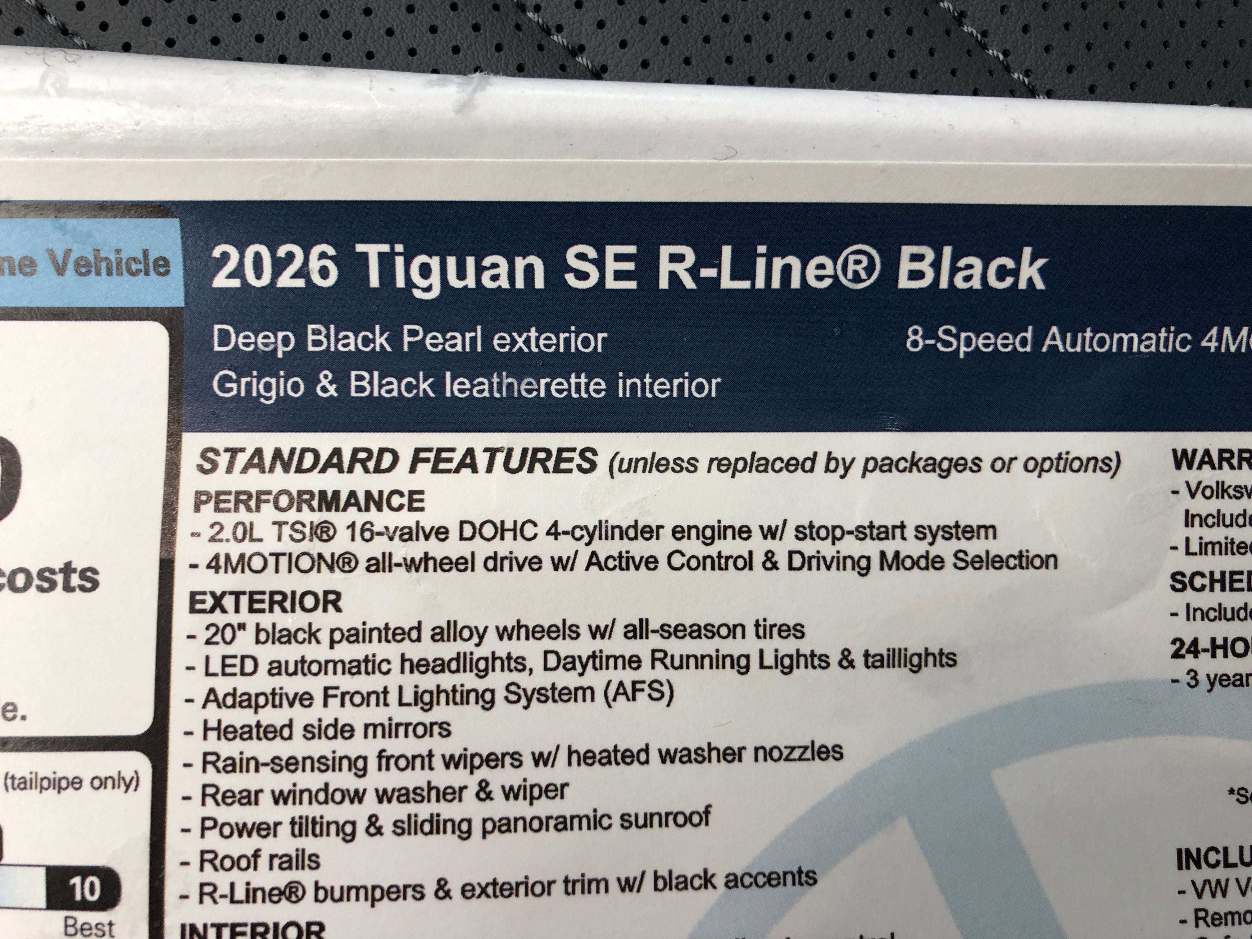 2026 Volkswagen Tiguan SE R-Line Black