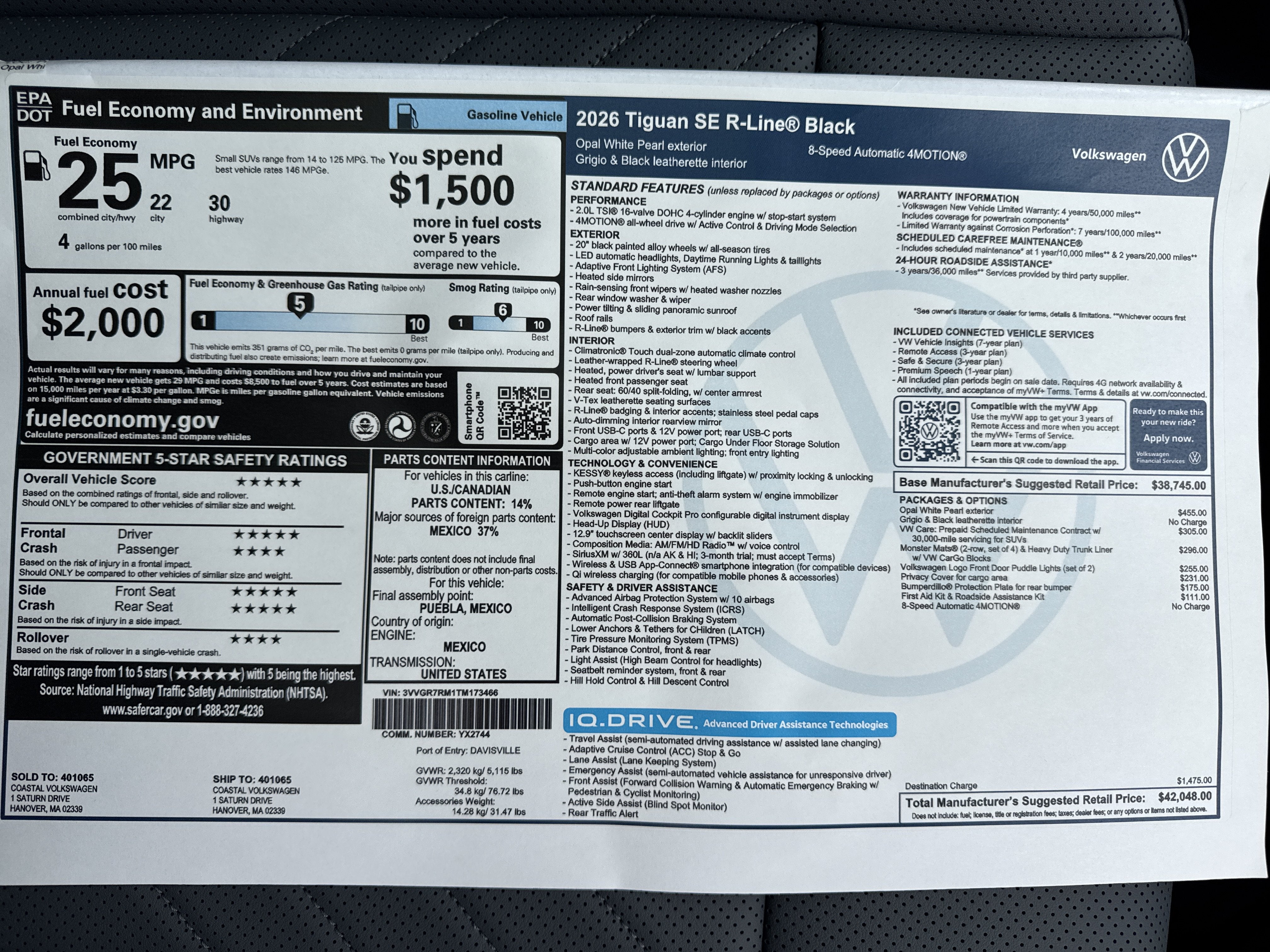 2026 Volkswagen Tiguan SE R-Line Black