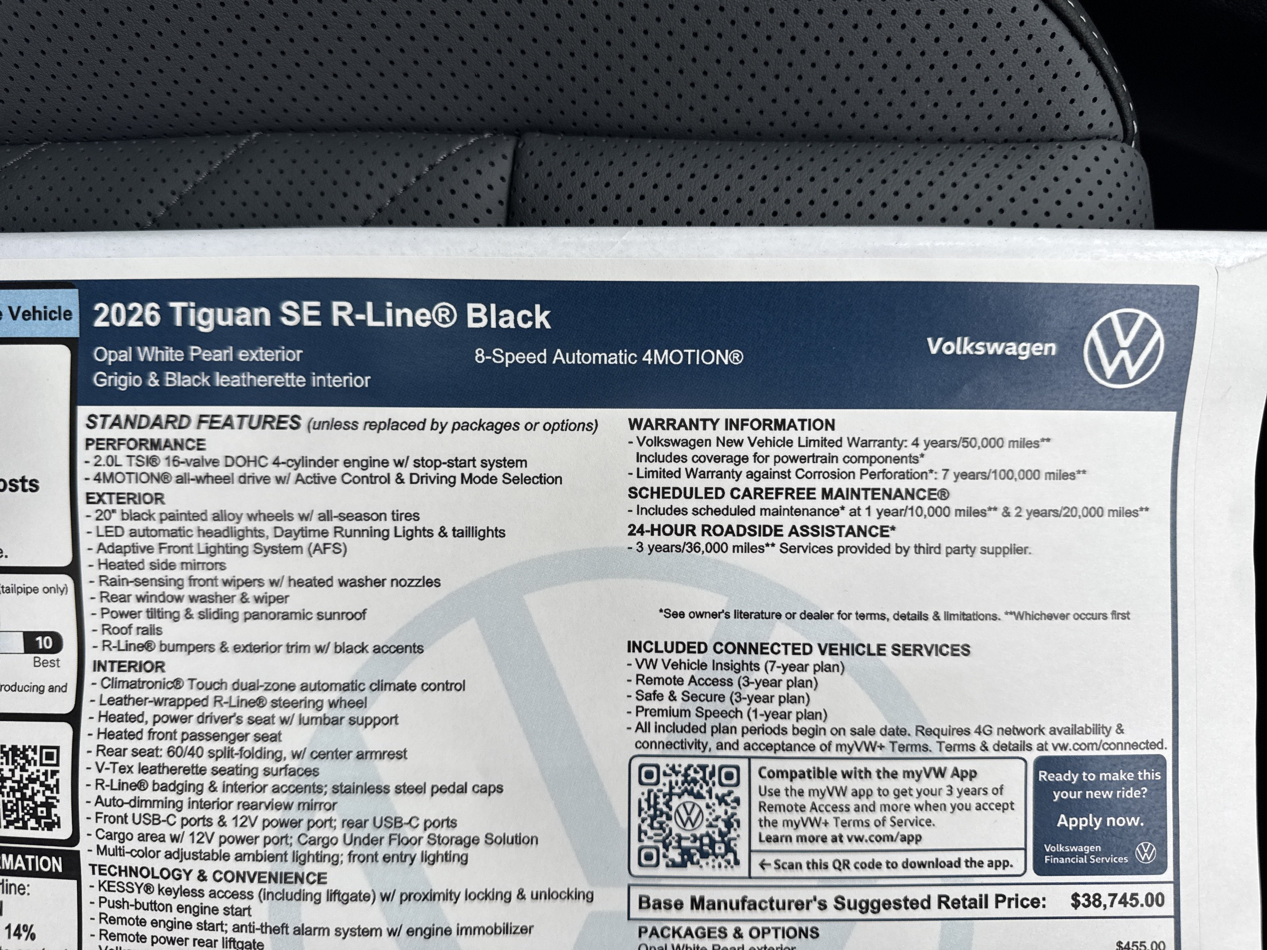 2026 Volkswagen Tiguan SE R-Line Black