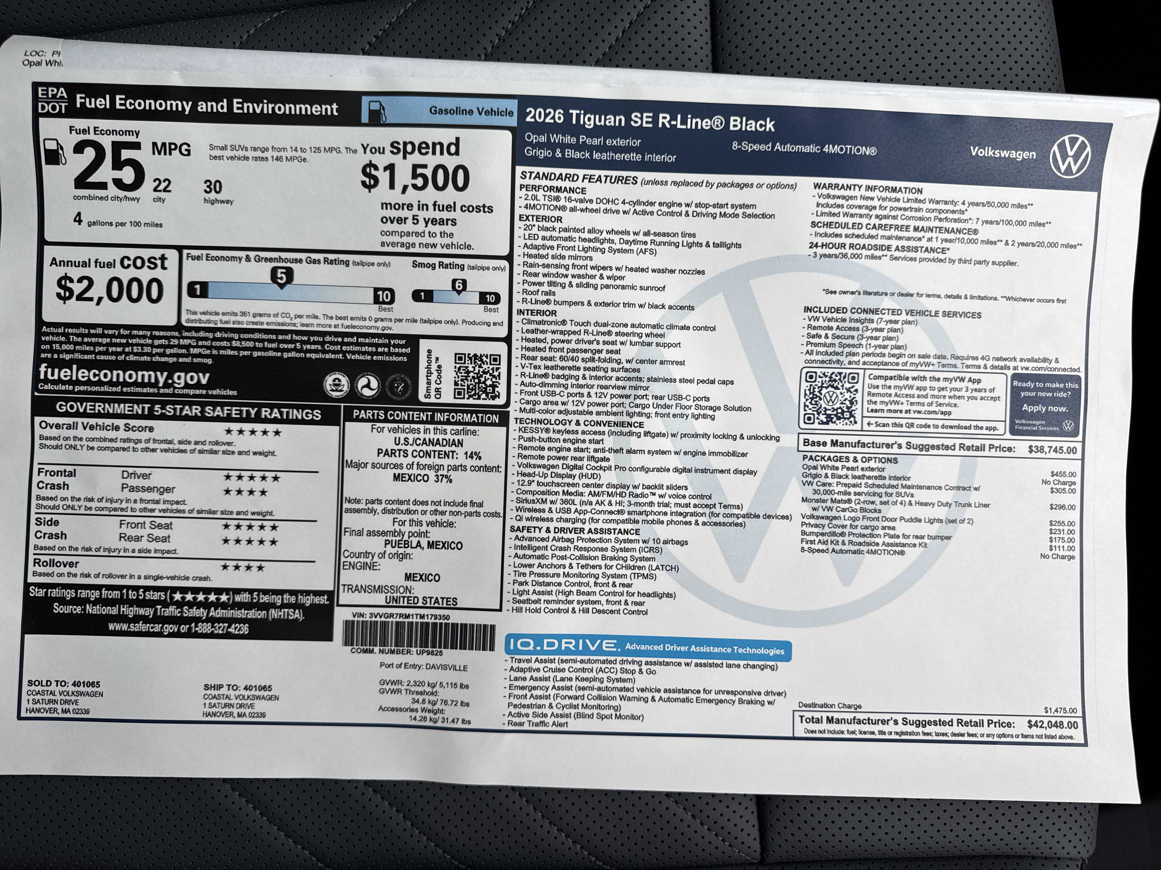 2026 Volkswagen Tiguan SE R-Line Black