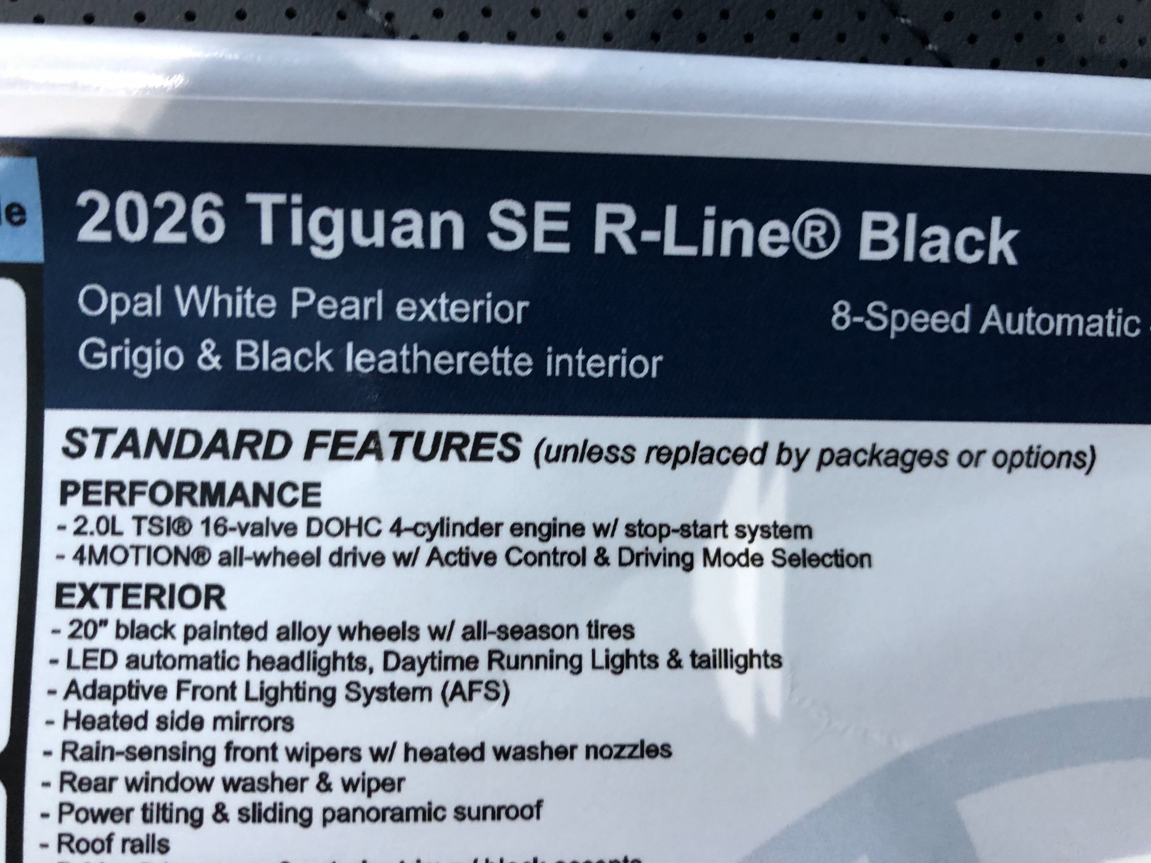 2026 Volkswagen Tiguan SE R-Line Black