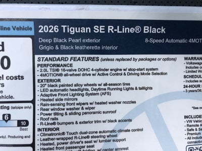 2026 Volkswagen Tiguan SE R-Line Black