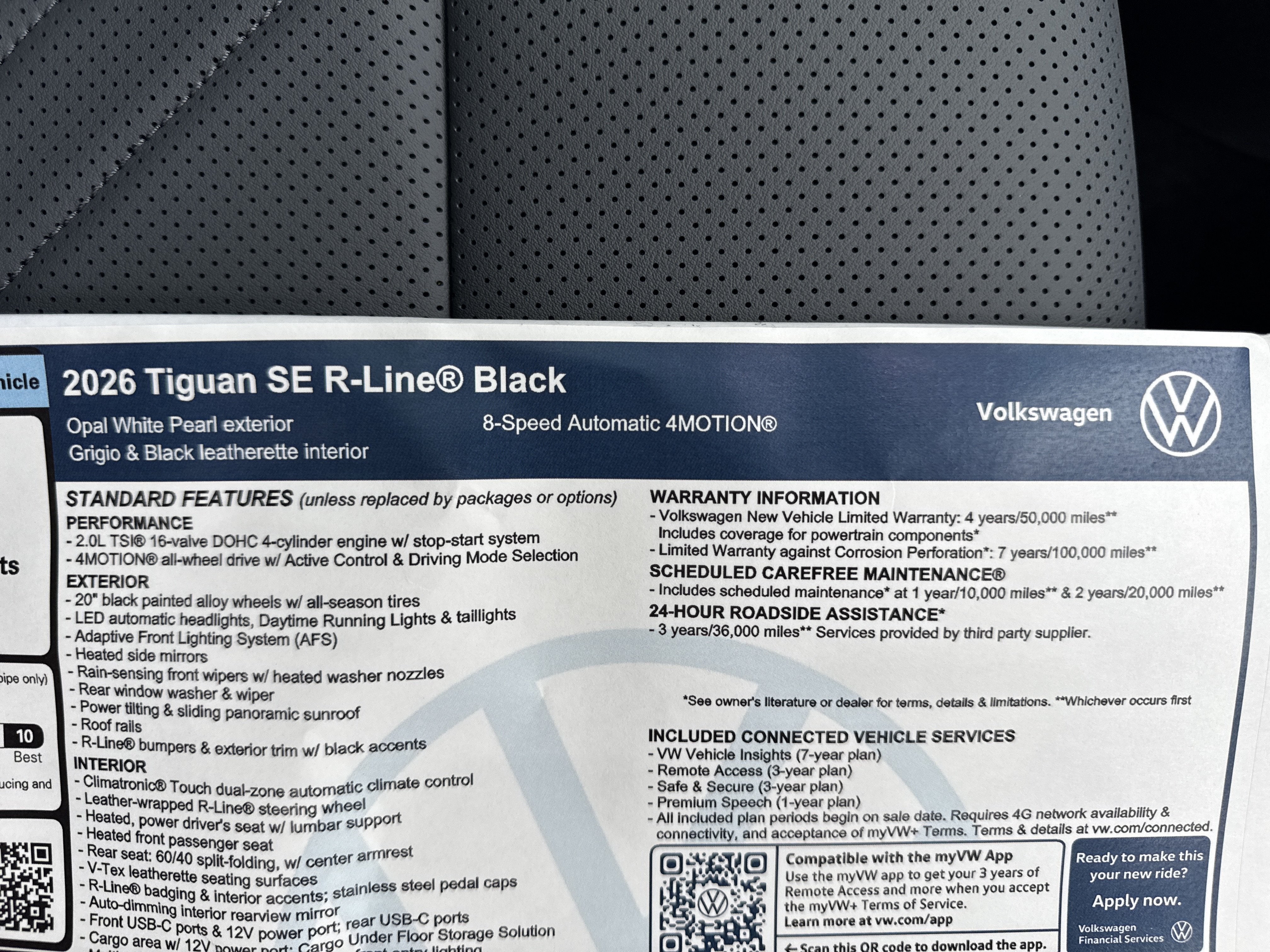 2026 Volkswagen Tiguan SE R-Line Black