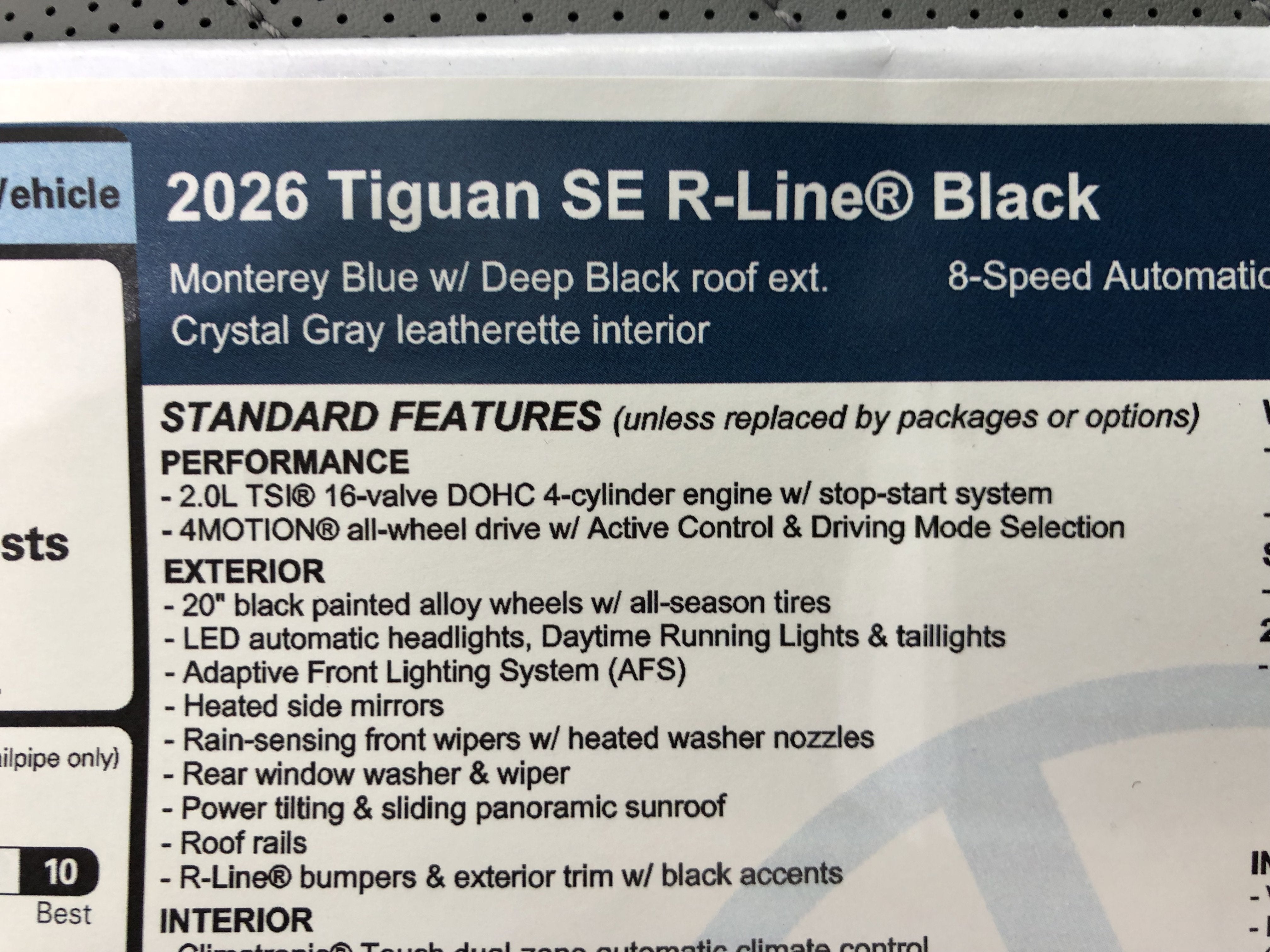 2026 Volkswagen Tiguan SE R-Line Black