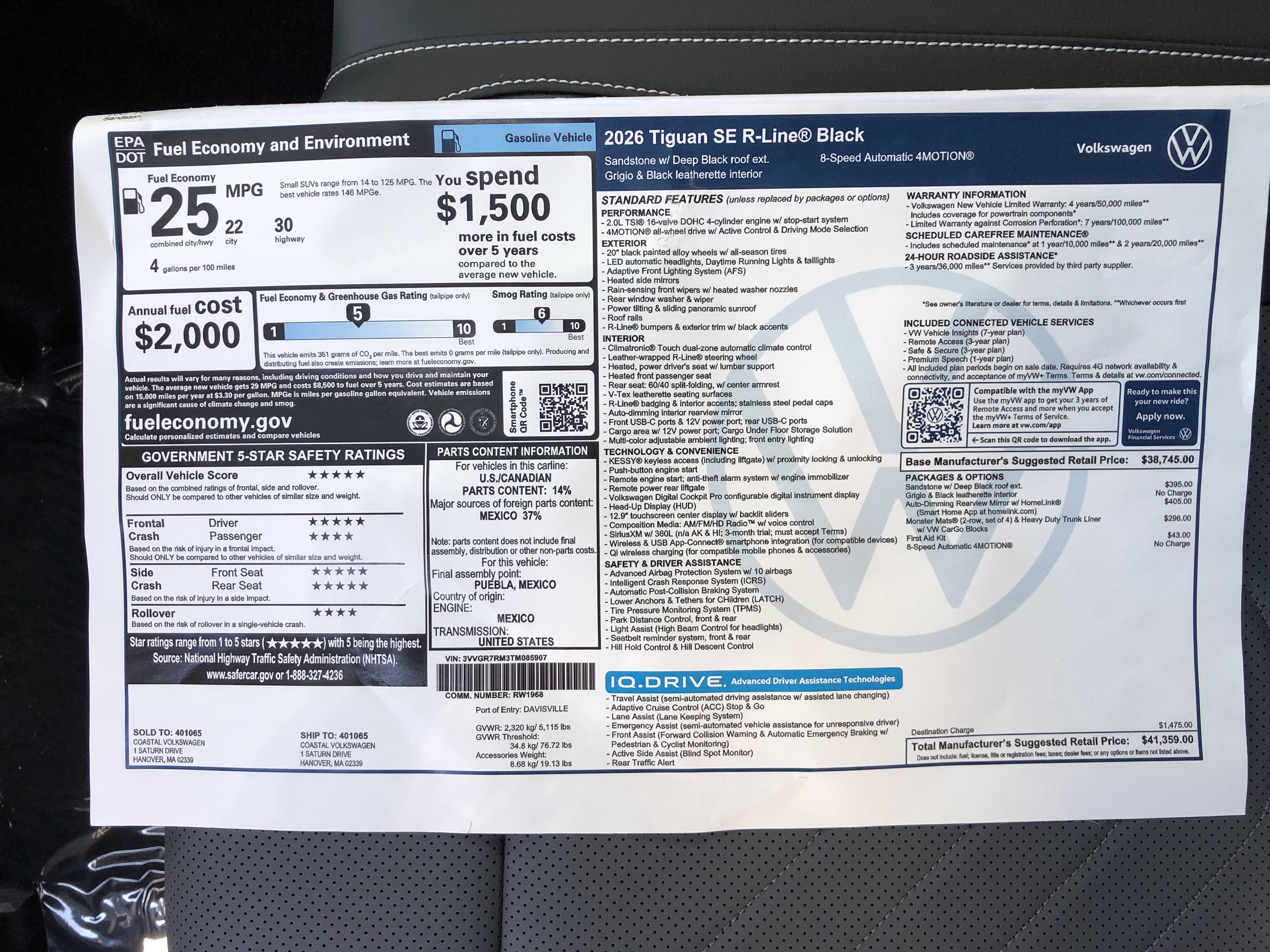 2026 Volkswagen Tiguan SE R-Line Black