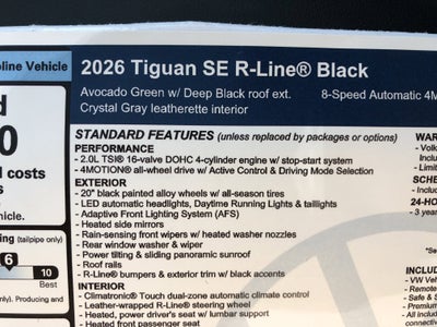 2026 Volkswagen Tiguan SE R-Line Black