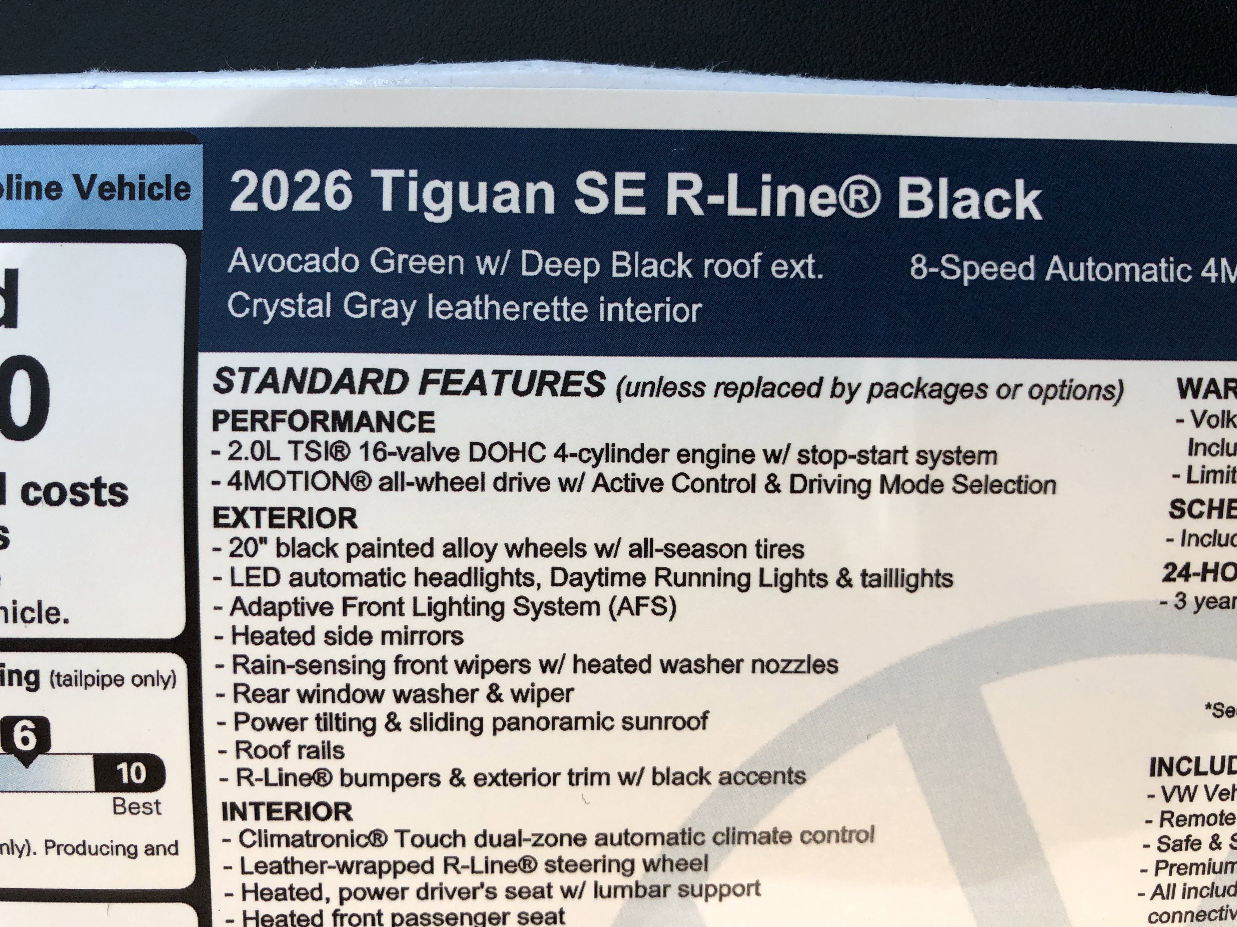 2026 Volkswagen Tiguan SE R-Line Black