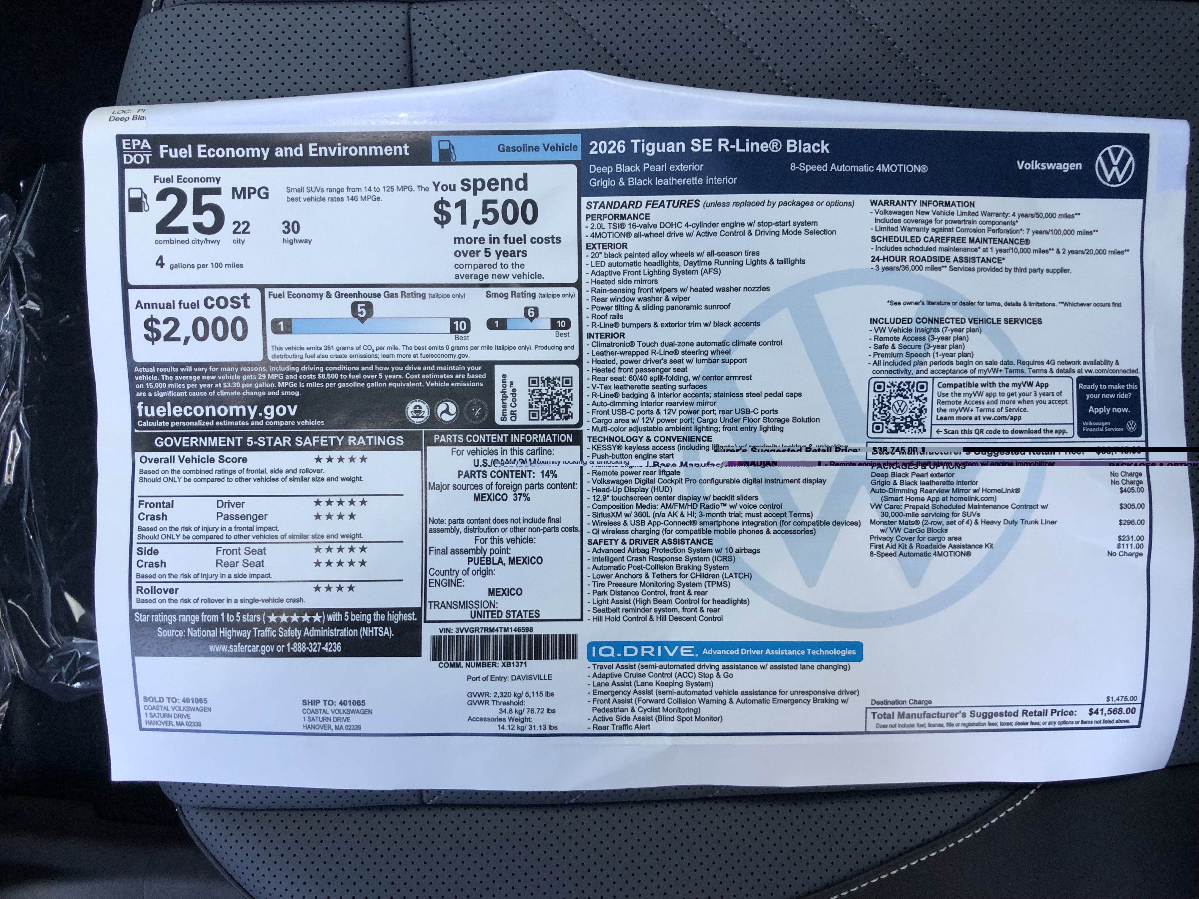 2026 Volkswagen Tiguan SE R-Line Black