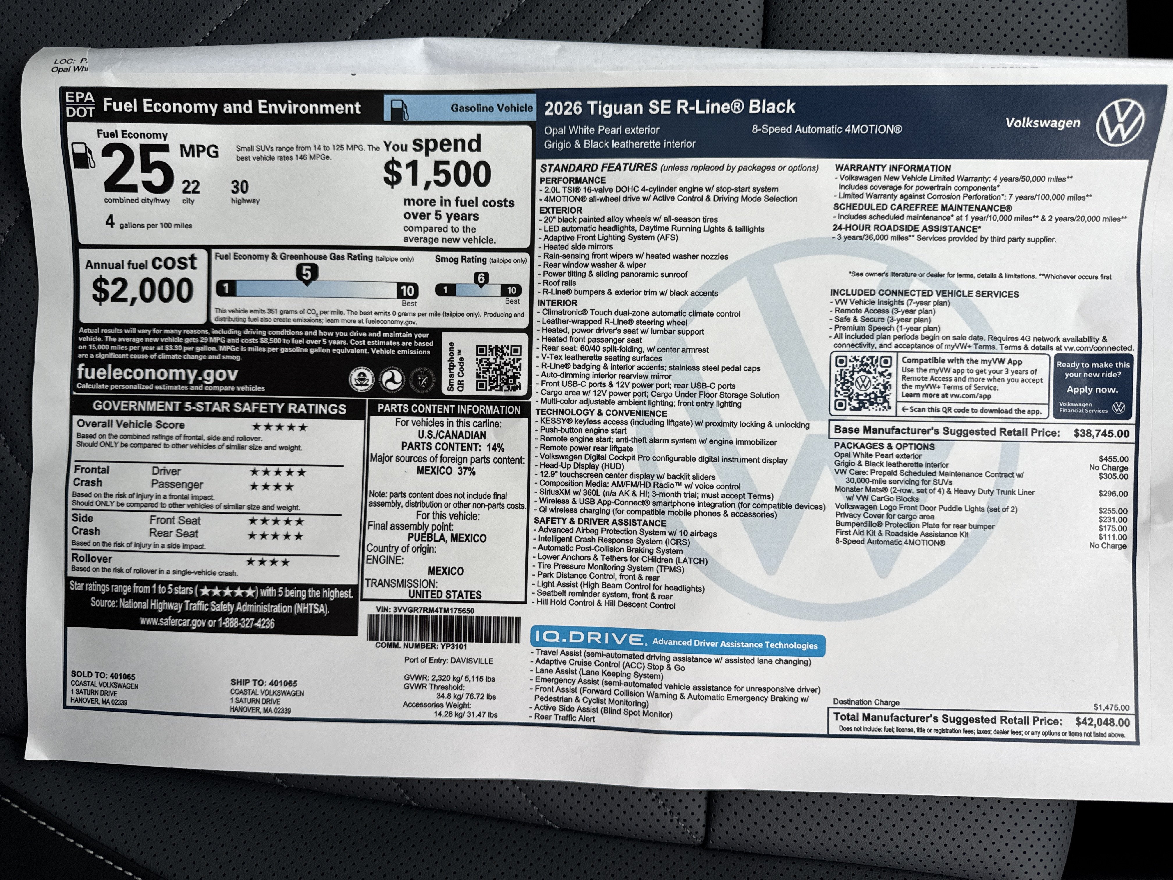2026 Volkswagen Tiguan SE R-Line Black
