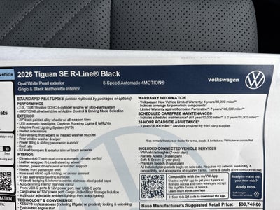 2026 Volkswagen Tiguan SE R-Line Black