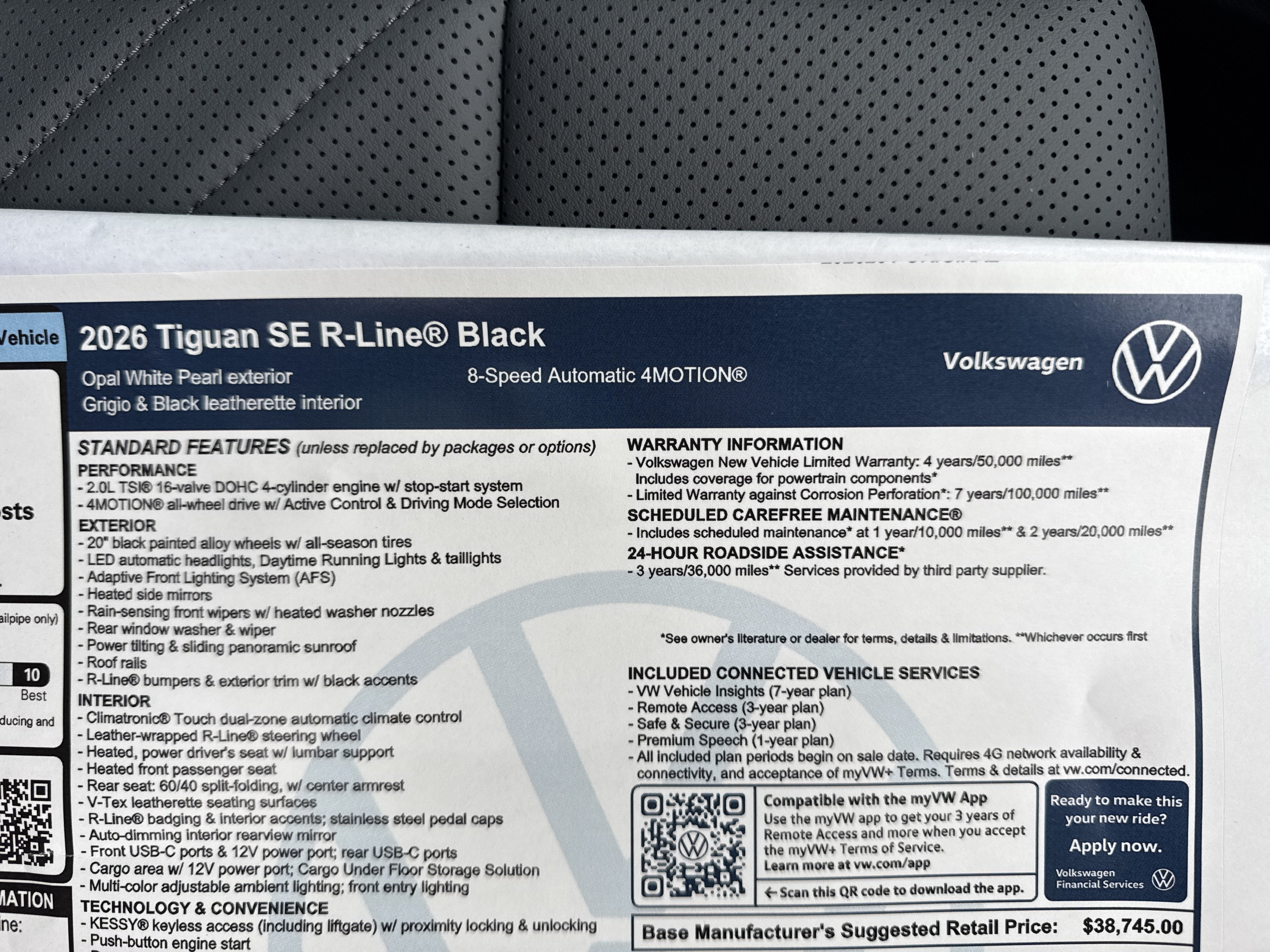 2026 Volkswagen Tiguan SE R-Line Black