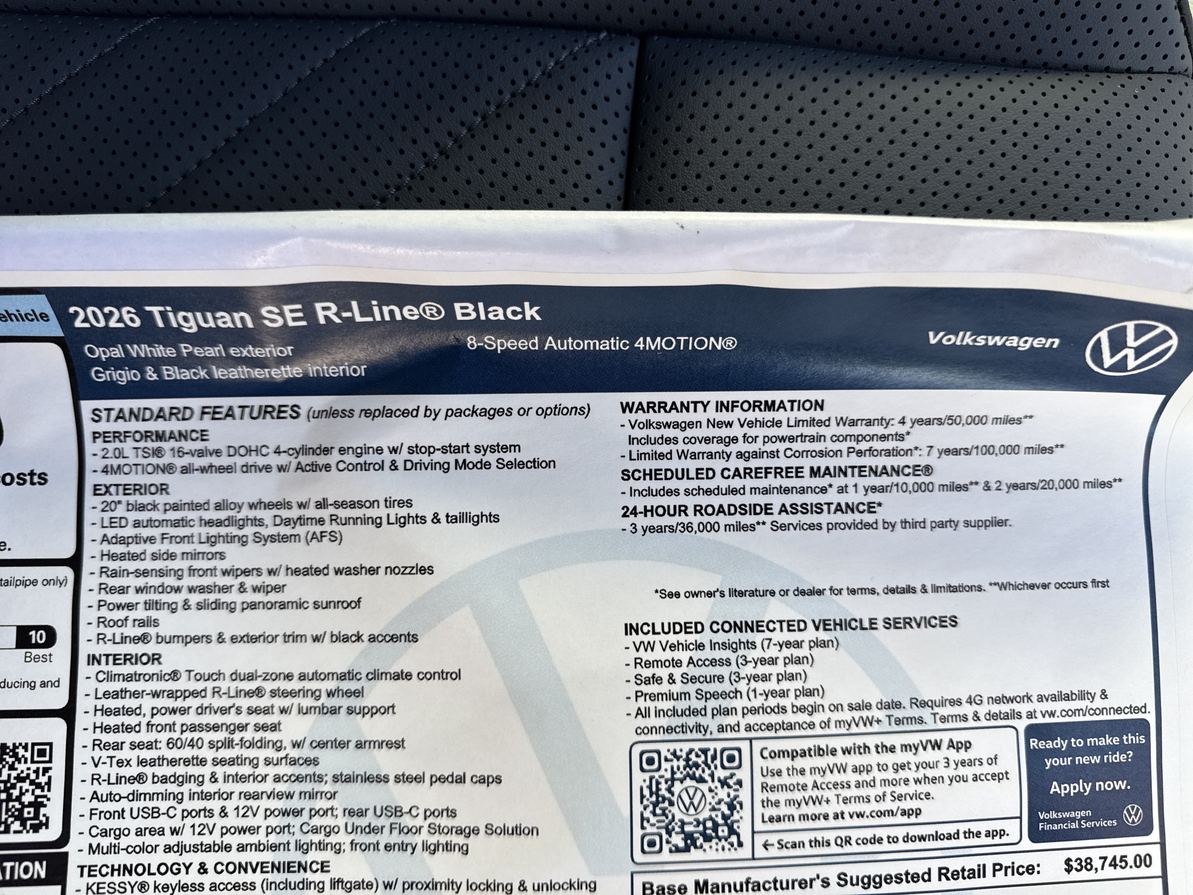 2026 Volkswagen Tiguan SE R-Line Black
