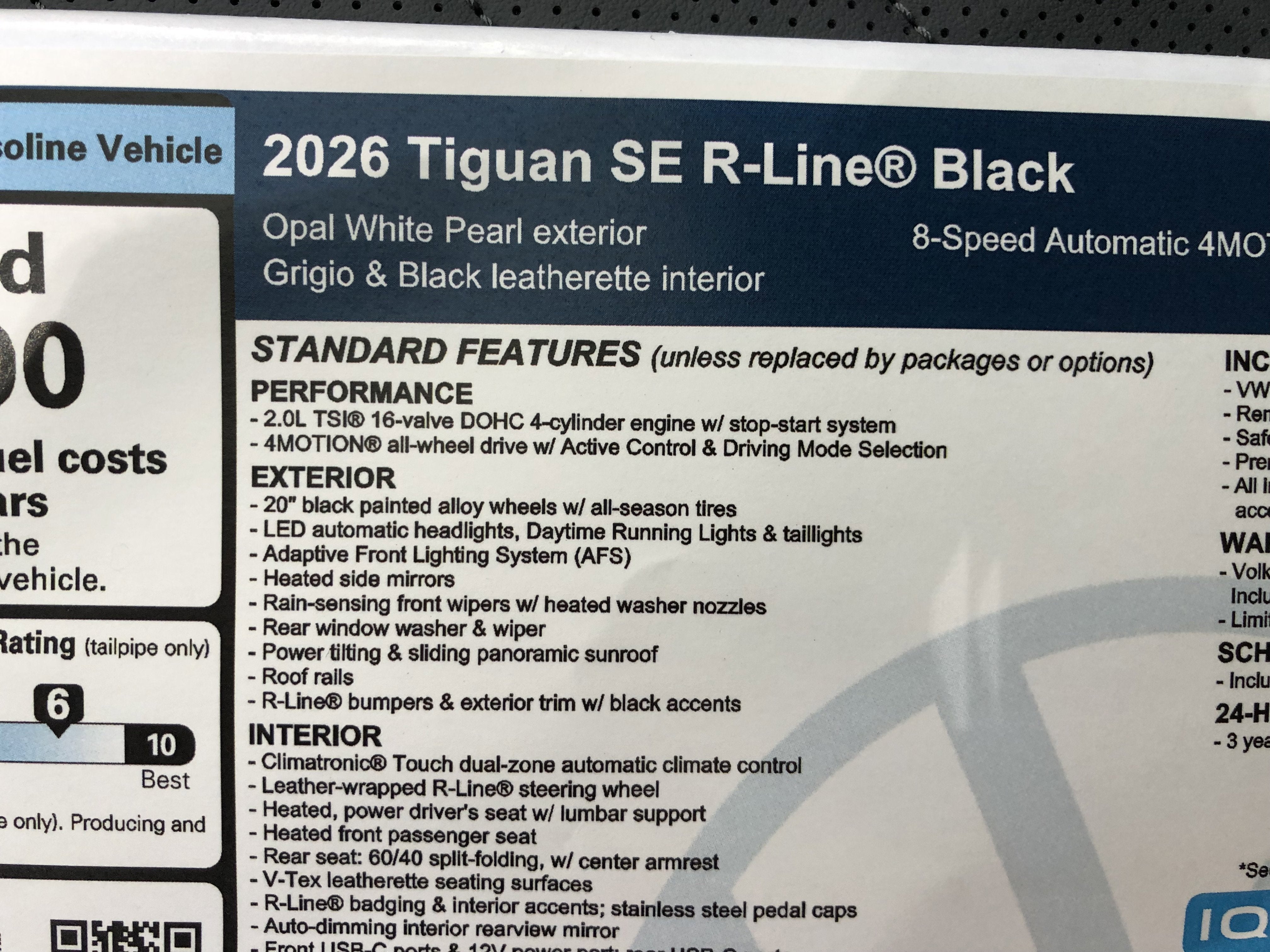 2026 Volkswagen Tiguan SE R-Line Black