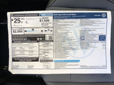2026 Volkswagen Tiguan SE R-Line Black