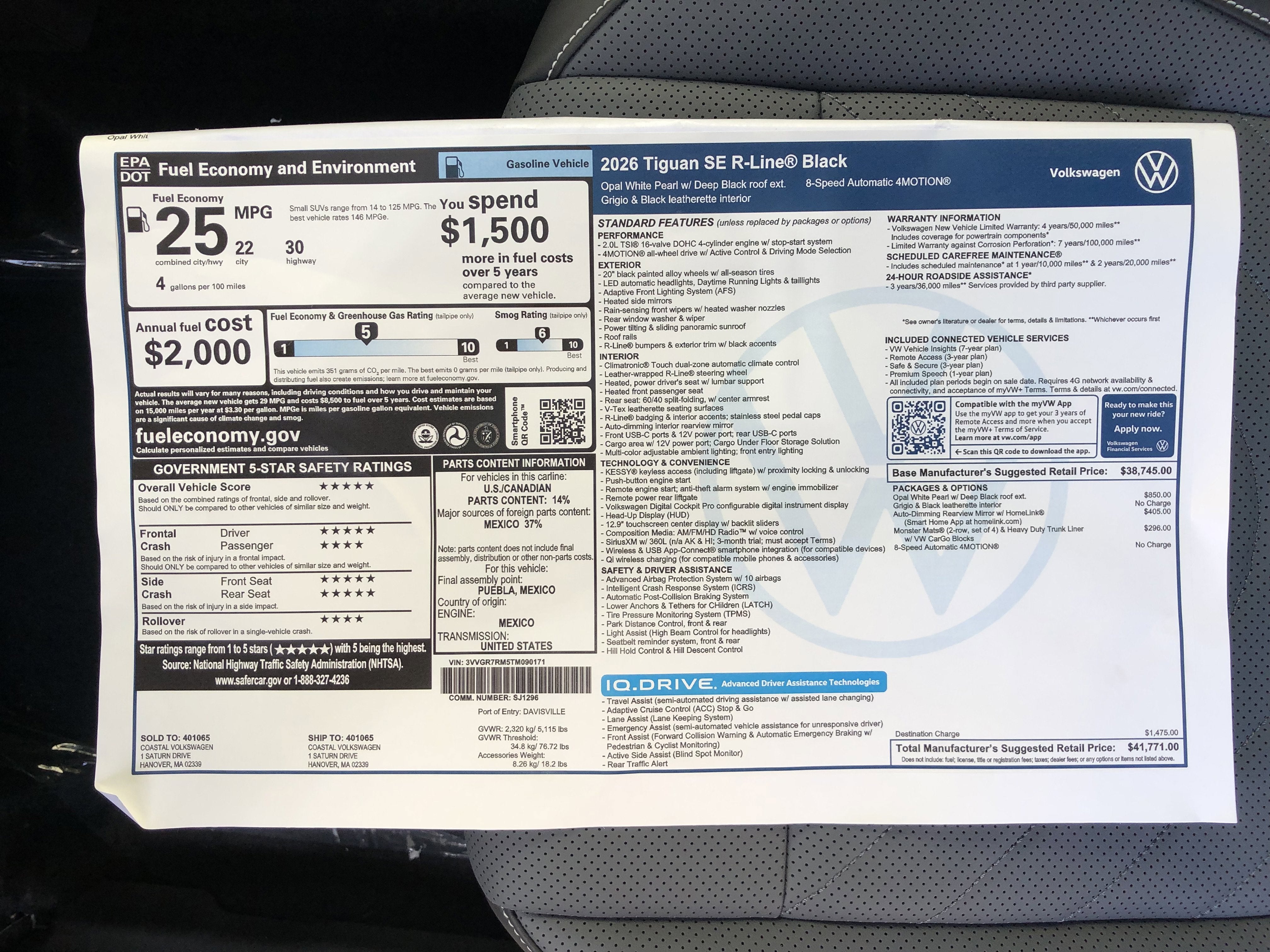 2026 Volkswagen Tiguan SE R-Line Black