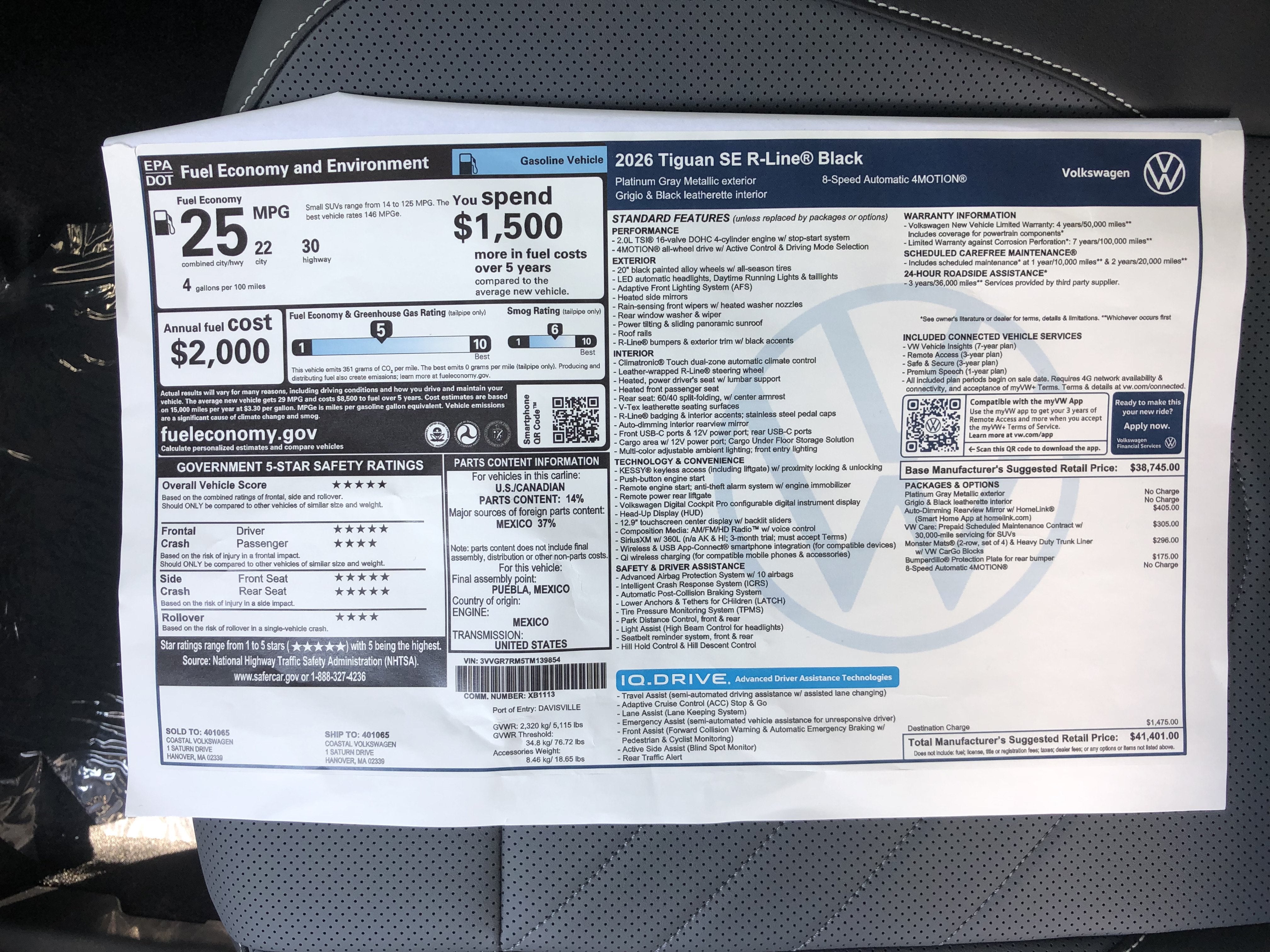 2026 Volkswagen Tiguan SE R-Line Black