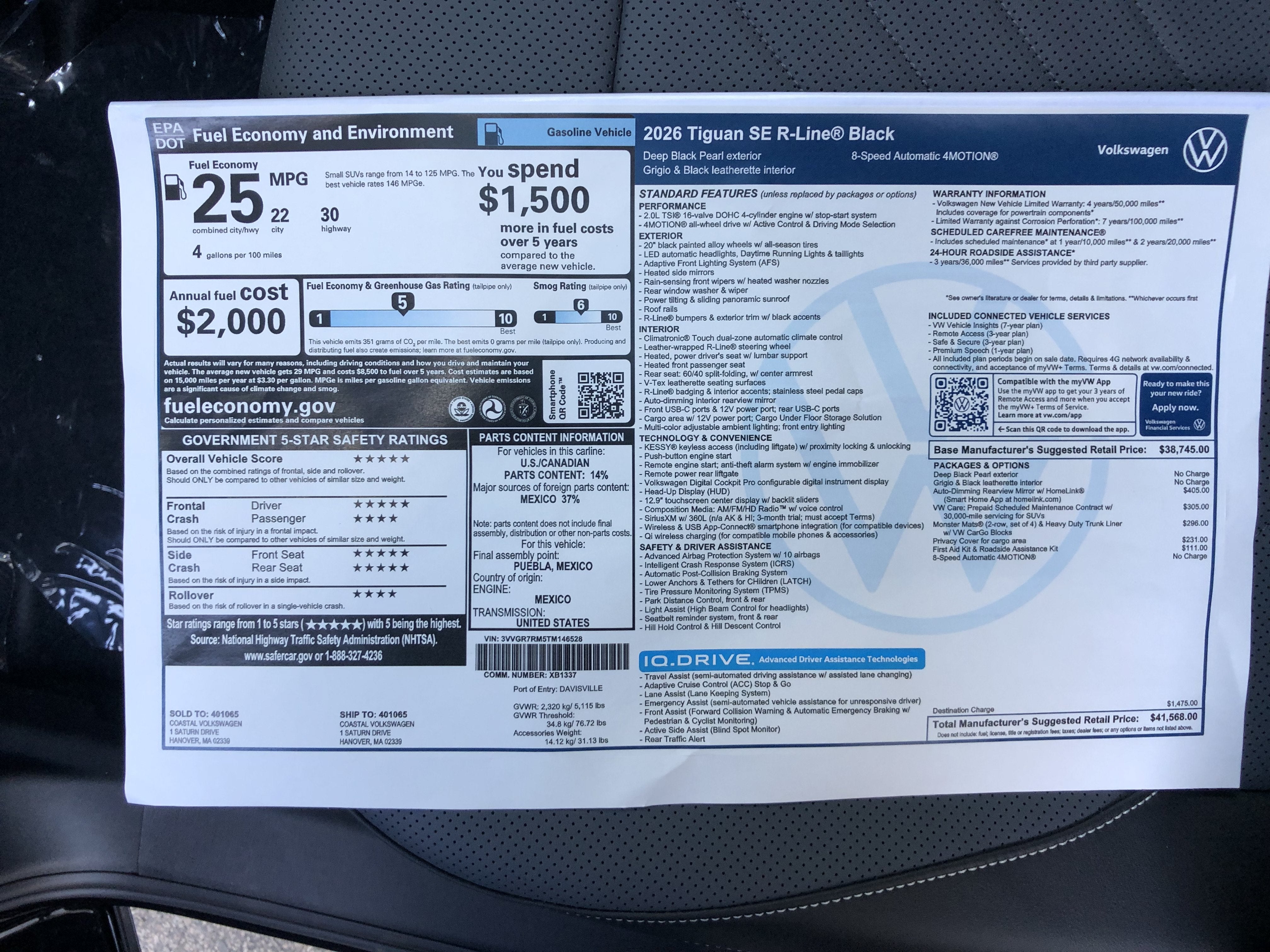 2026 Volkswagen Tiguan SE R-Line Black