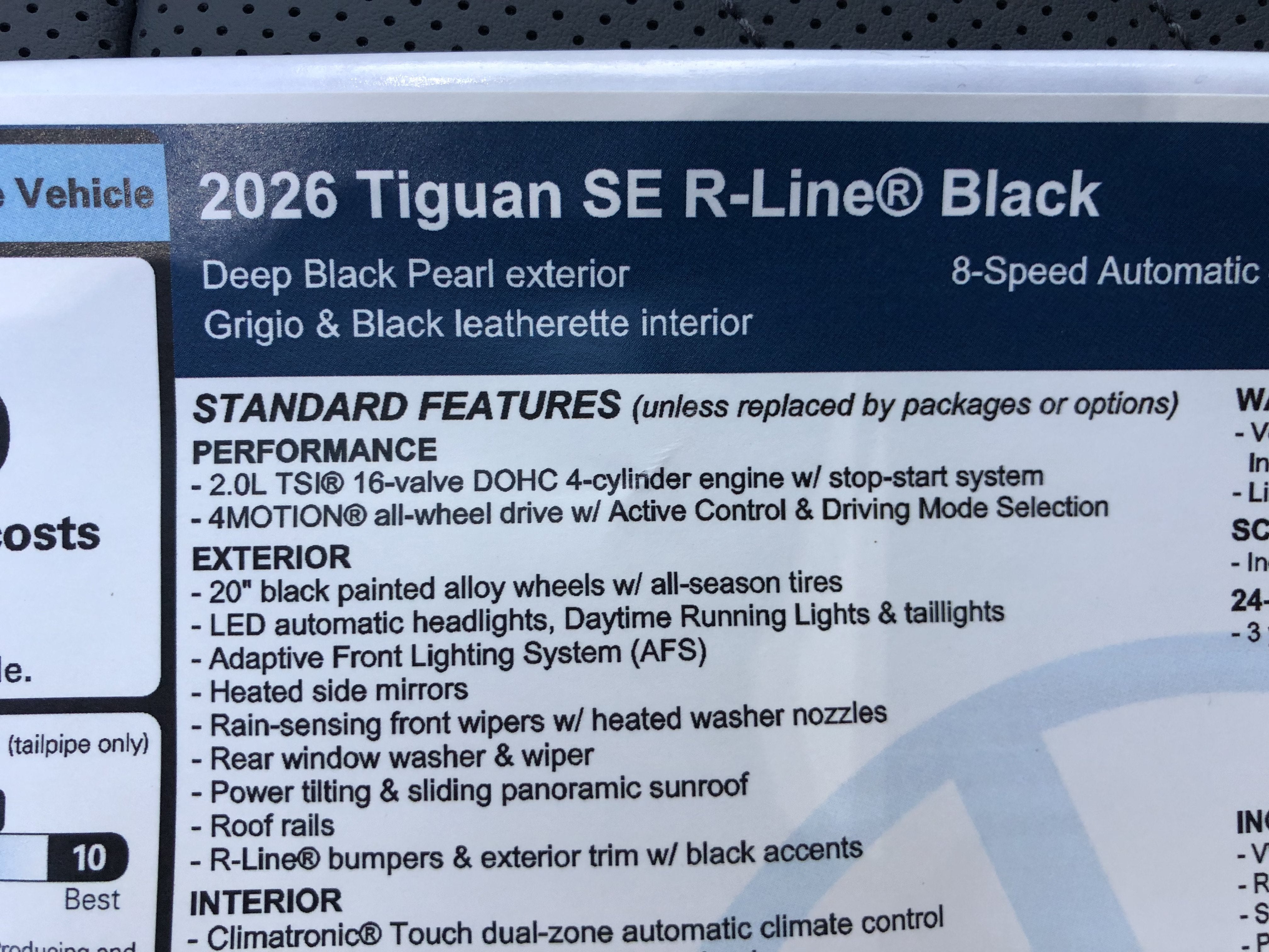 2026 Volkswagen Tiguan SE R-Line Black