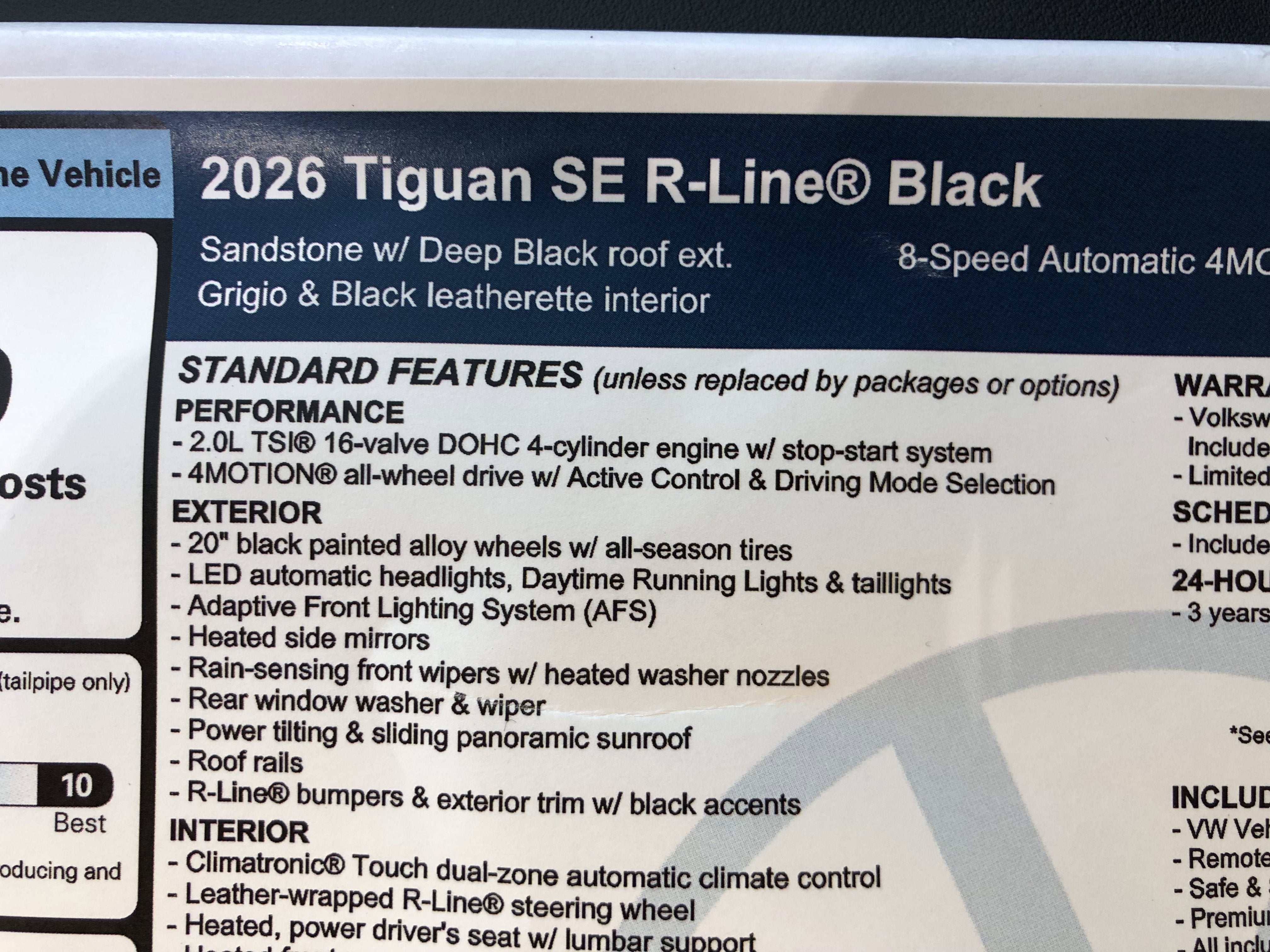 2026 Volkswagen Tiguan SE R-Line Black