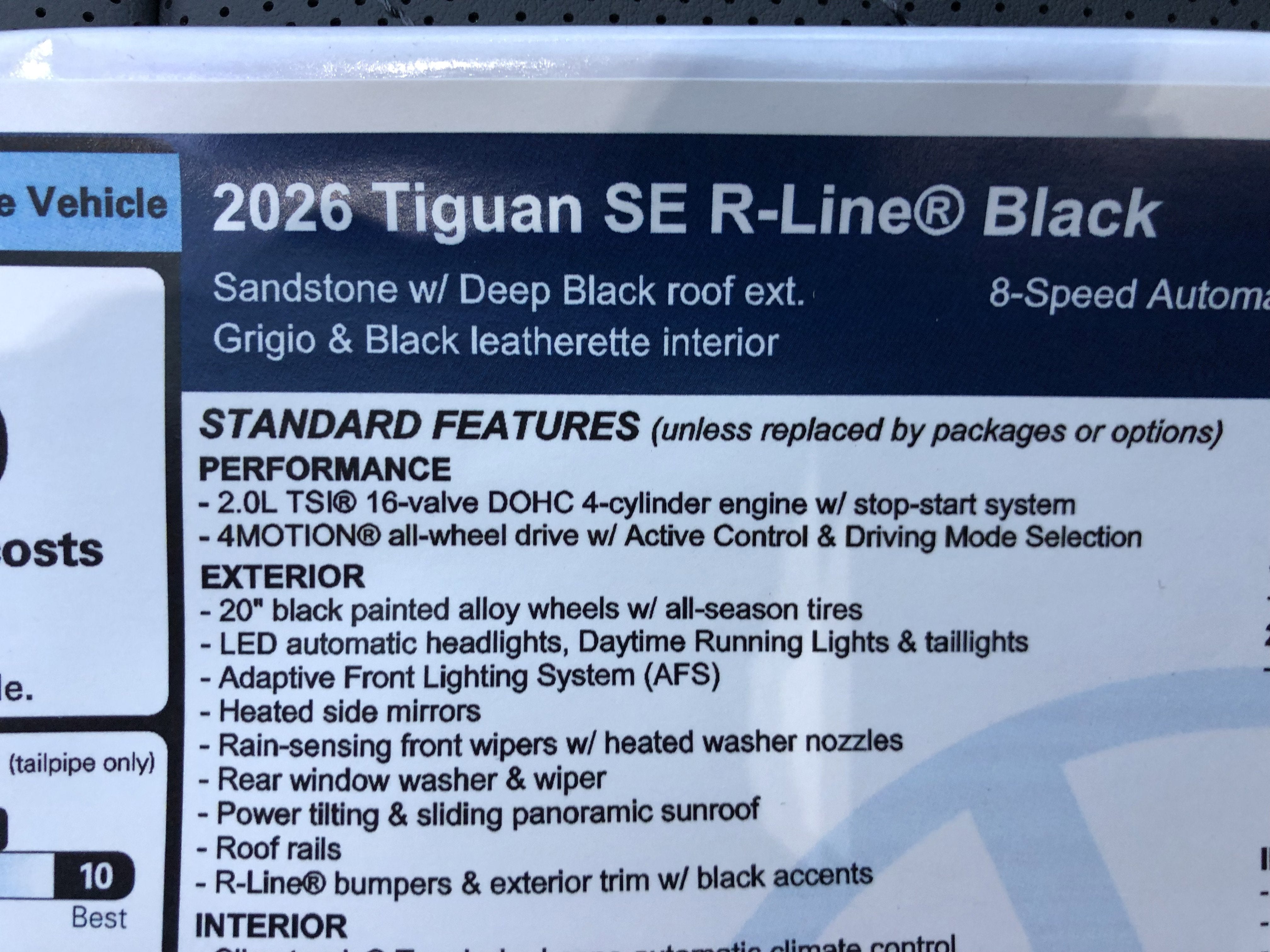 2026 Volkswagen Tiguan SE R-Line Black