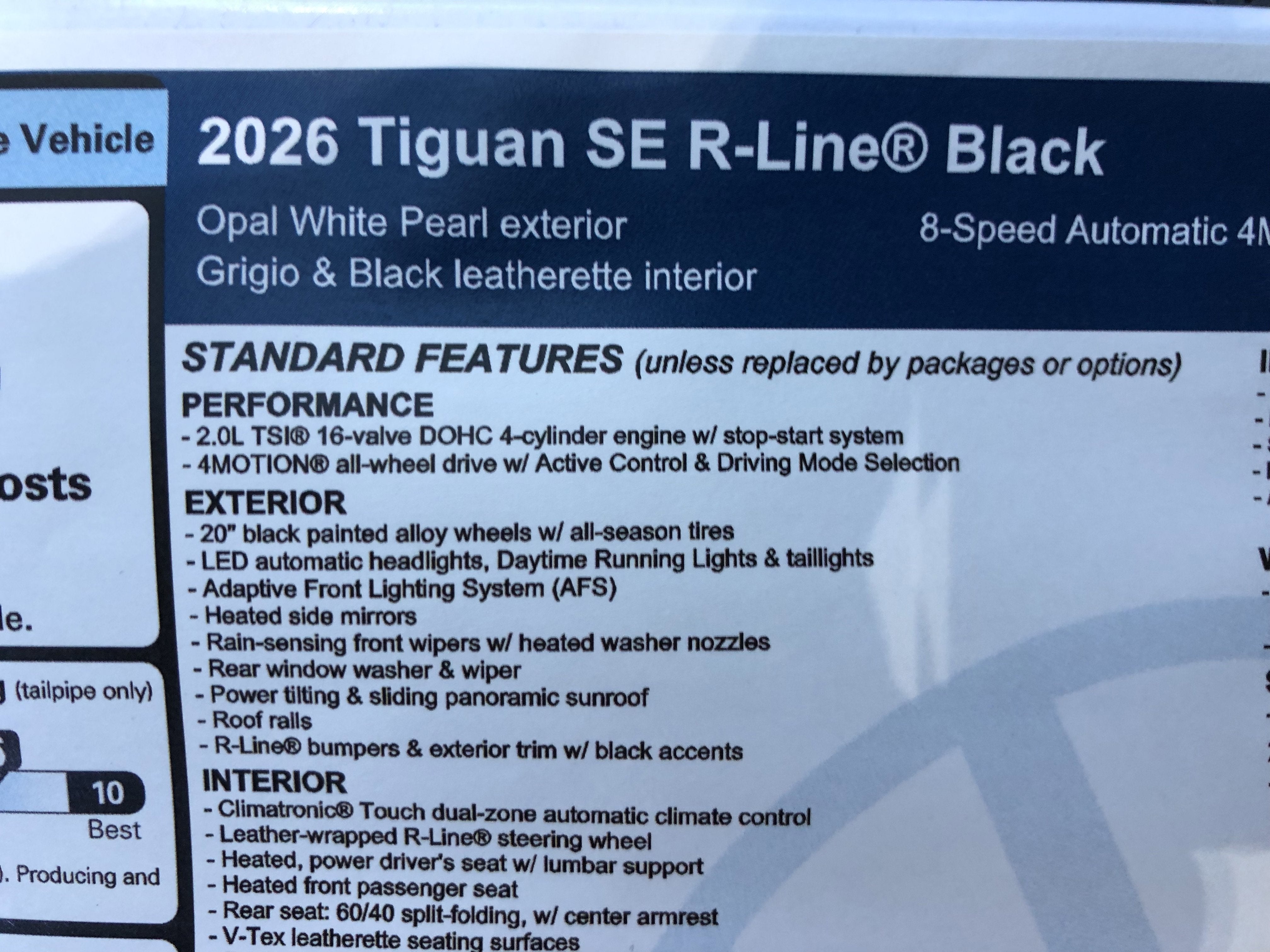 2026 Volkswagen Tiguan SE R-Line Black