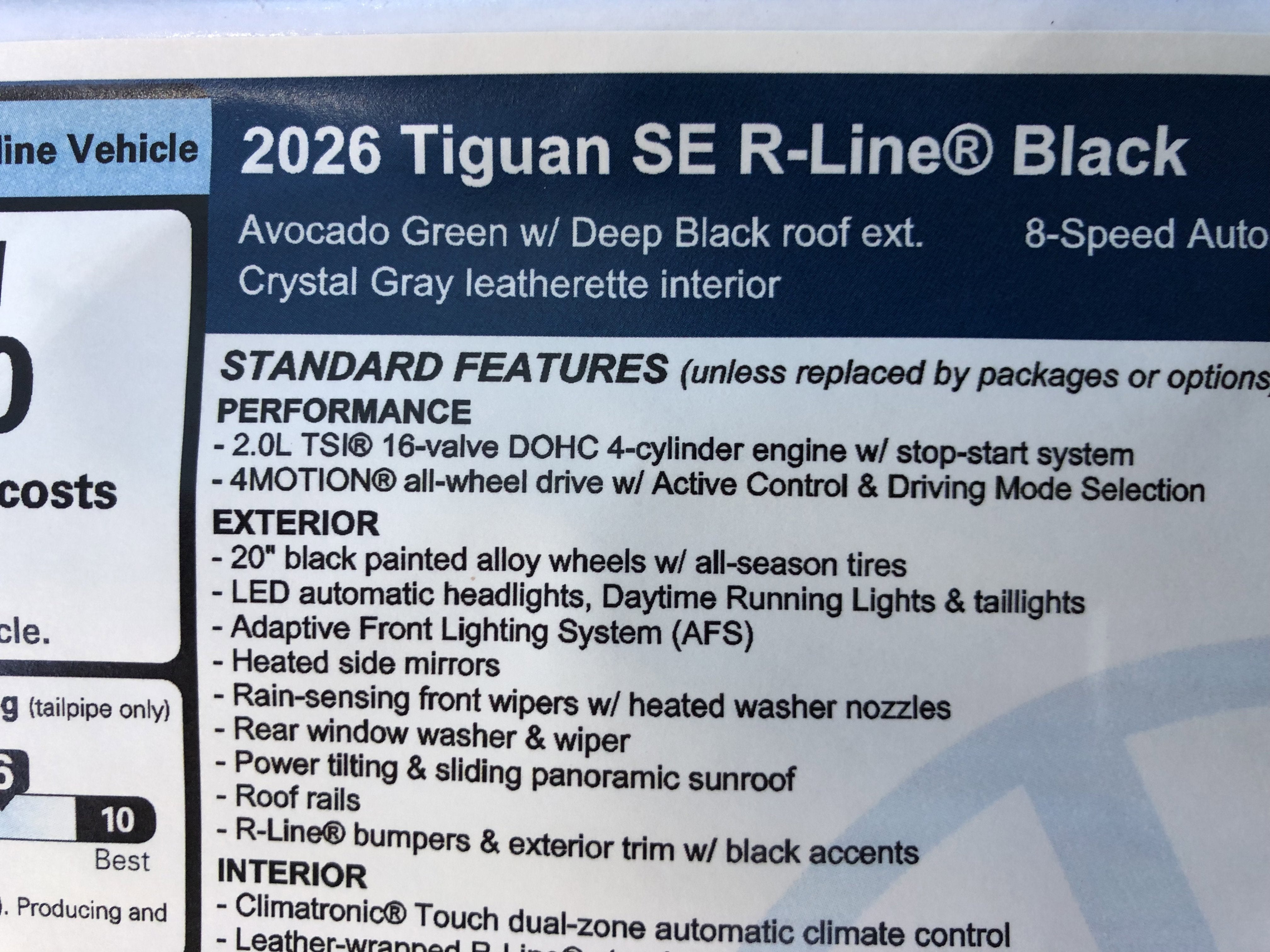 2026 Volkswagen Tiguan SE R-Line Black