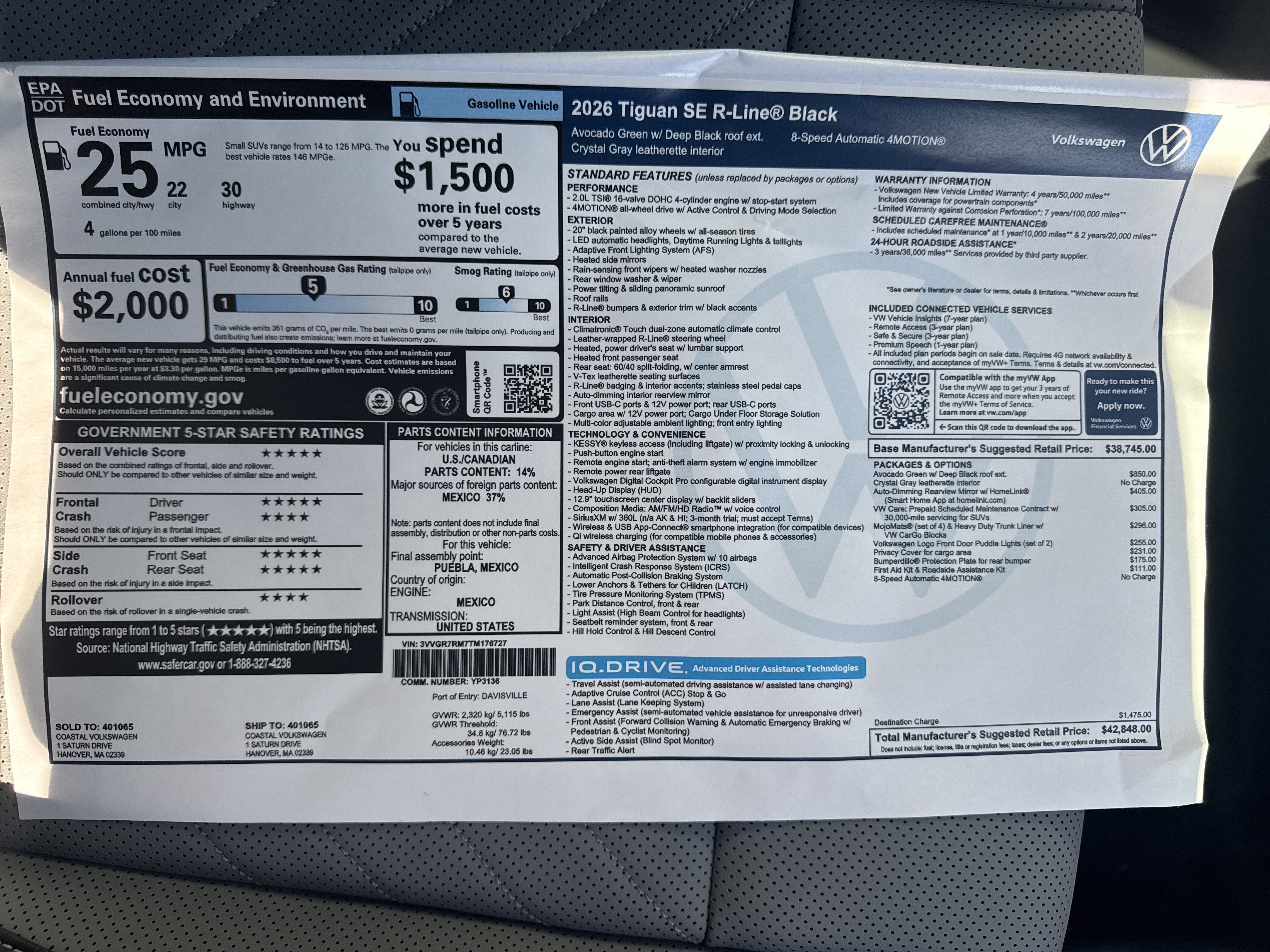 2026 Volkswagen Tiguan SE R-Line Black
