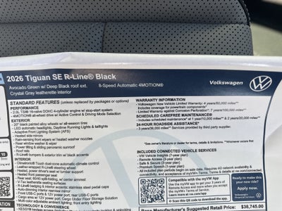 2026 Volkswagen Tiguan SE R-Line Black
