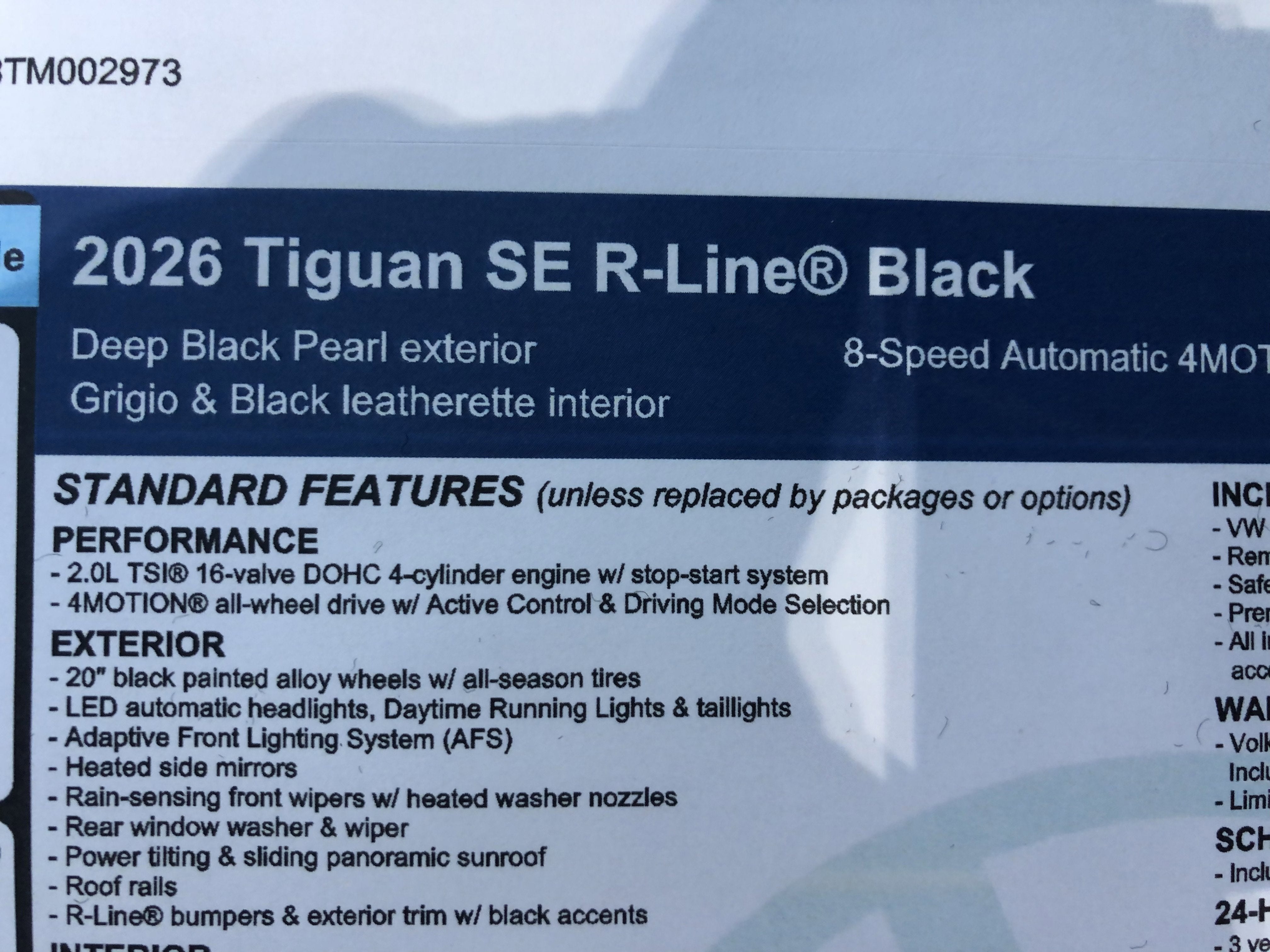 2026 Volkswagen Tiguan SE R-Line Black