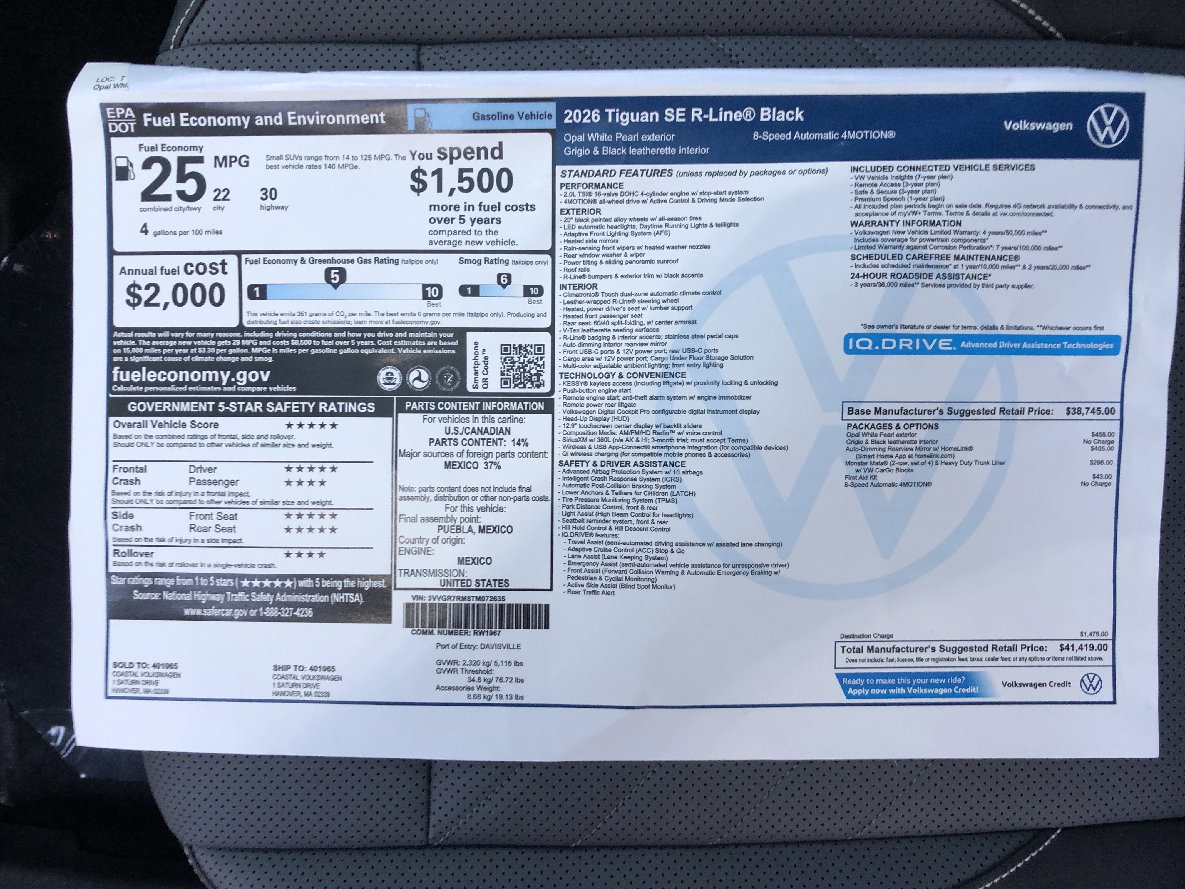 2026 Volkswagen Tiguan SE R-Line Black
