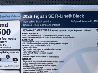 2026 Volkswagen Tiguan SE R-Line Black