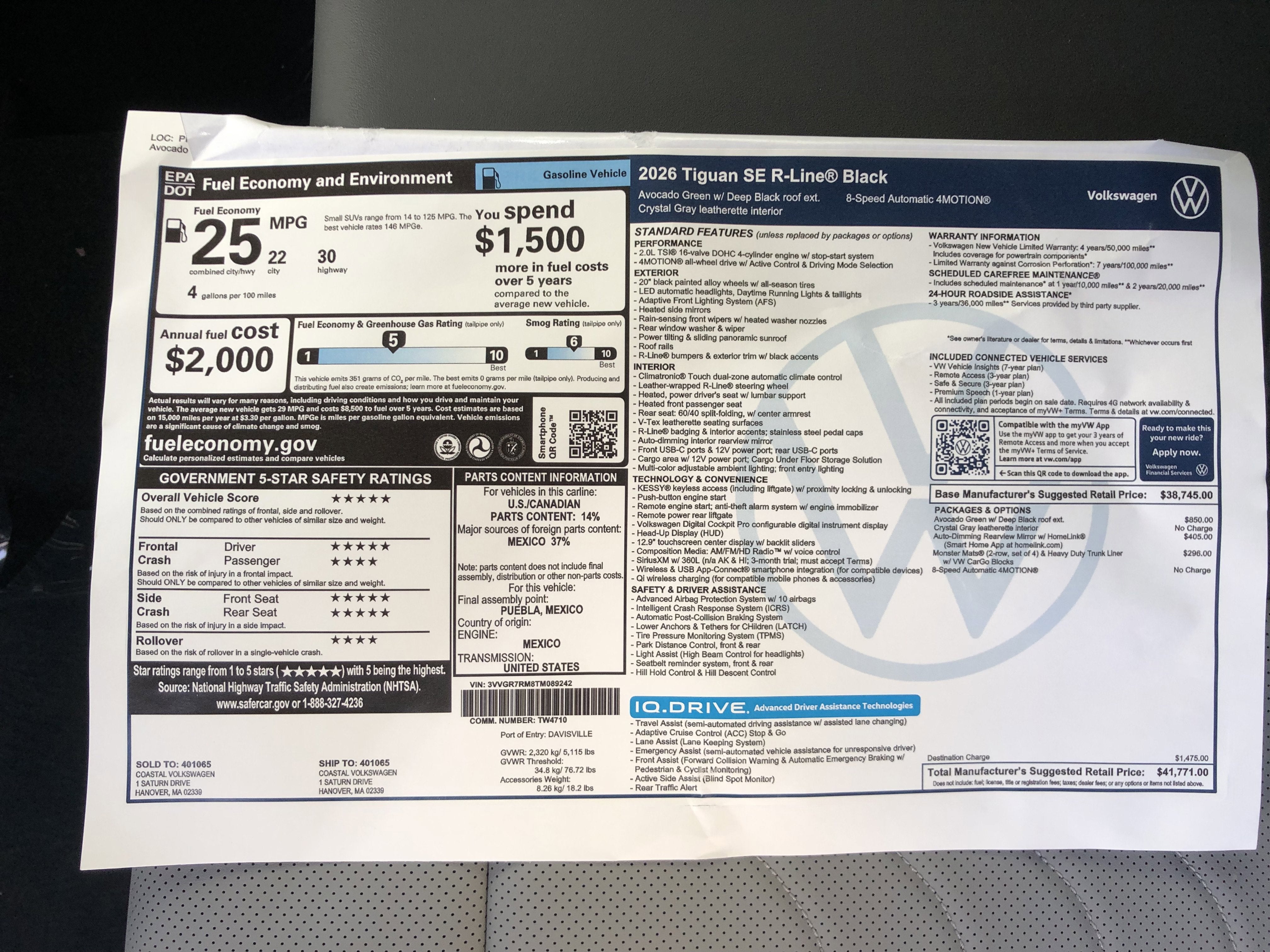 2026 Volkswagen Tiguan SE R-Line Black